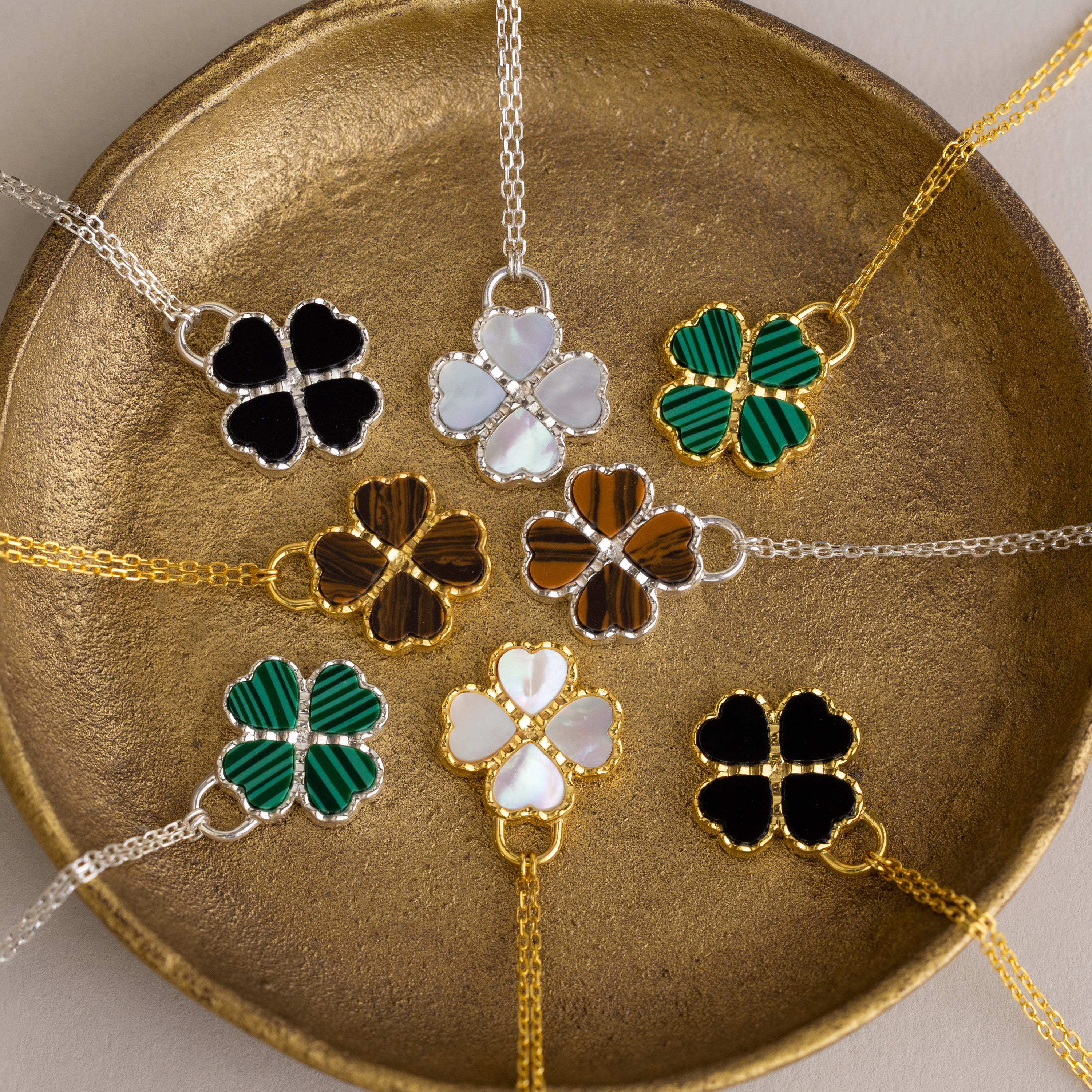 Black Onyx Clover Necklace - Image 3