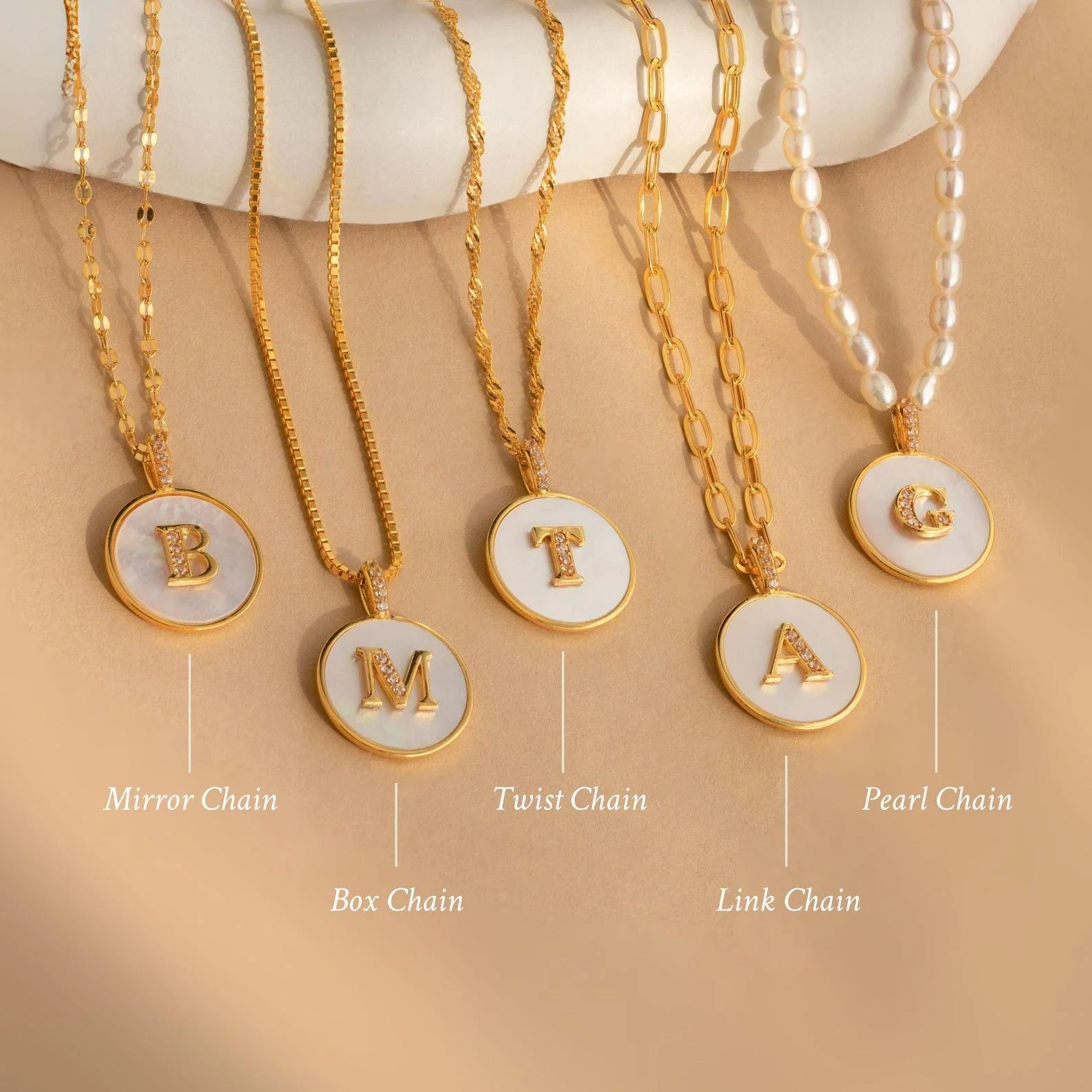 Gemstone Initial Disc Necklace - Image 3