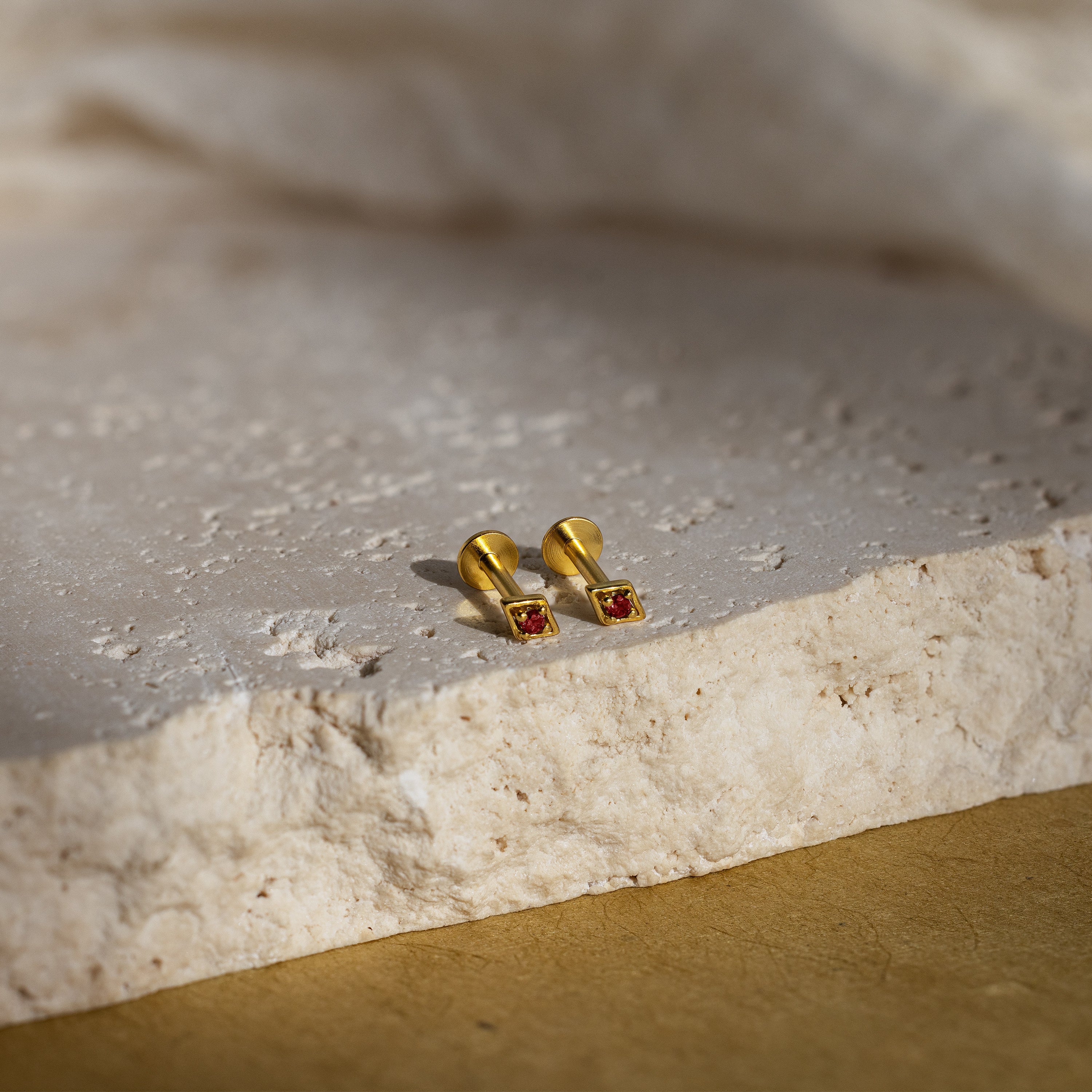 Geometric Garnet Flat Back Studs