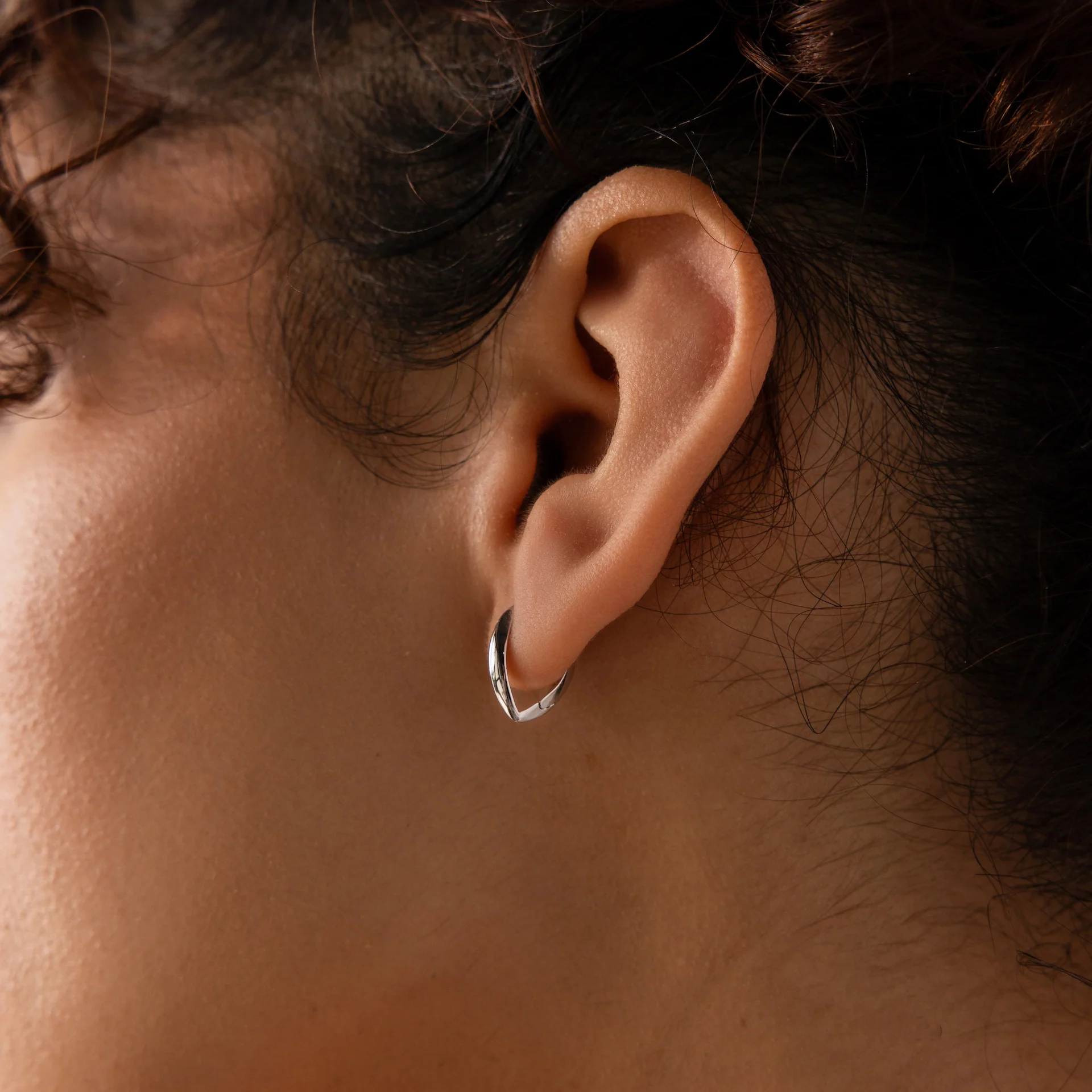 Geometric Leaf Hoop Earrings - Image 5