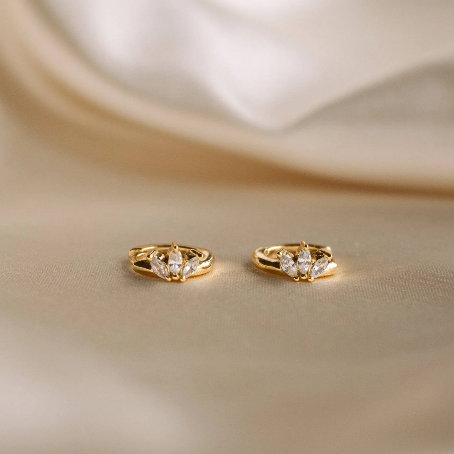 Giana Marquise Huggies in 18K Gold