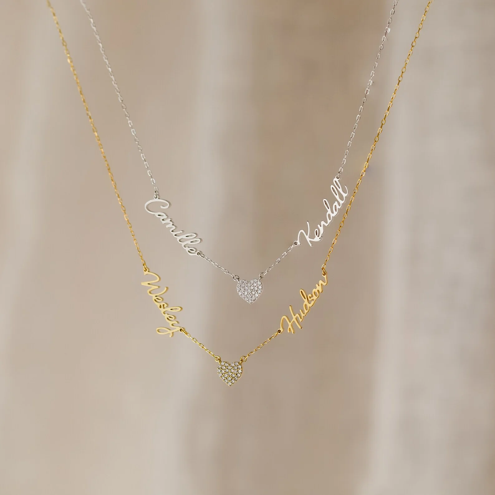 Grace Name Heart Necklace - Image 5