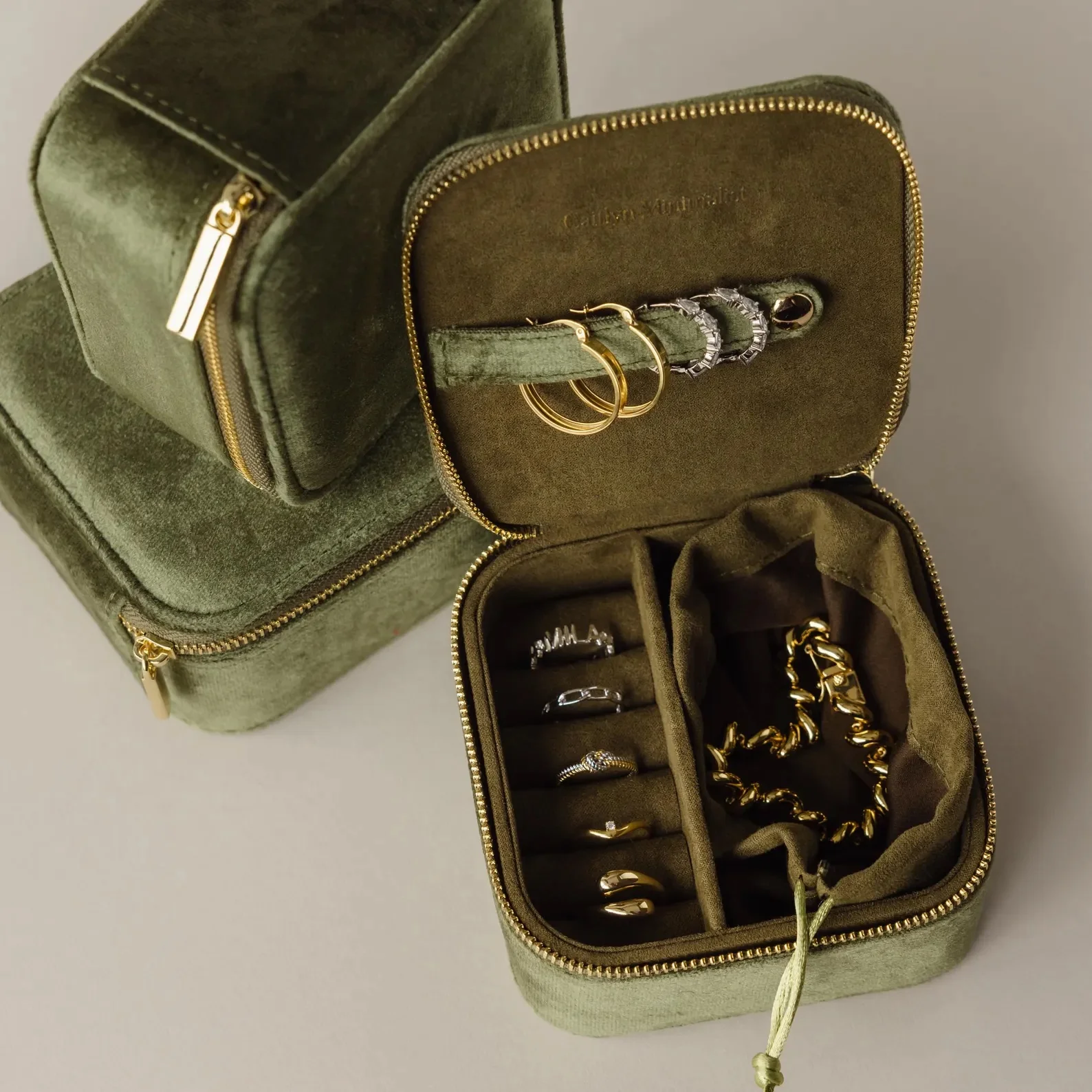 Green Velvet Jewelry Box
