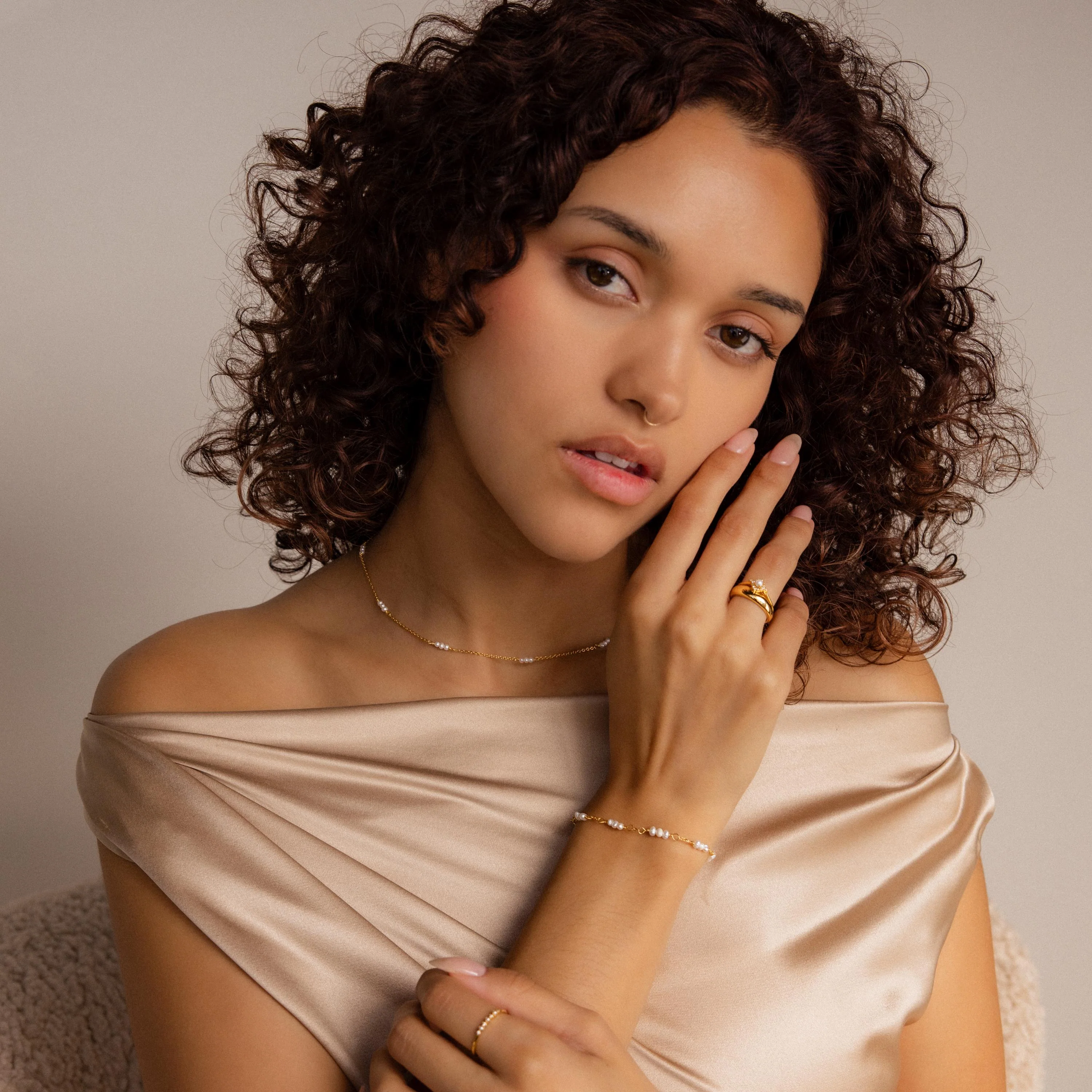 Hali Pearl Station Necklace - Image 3