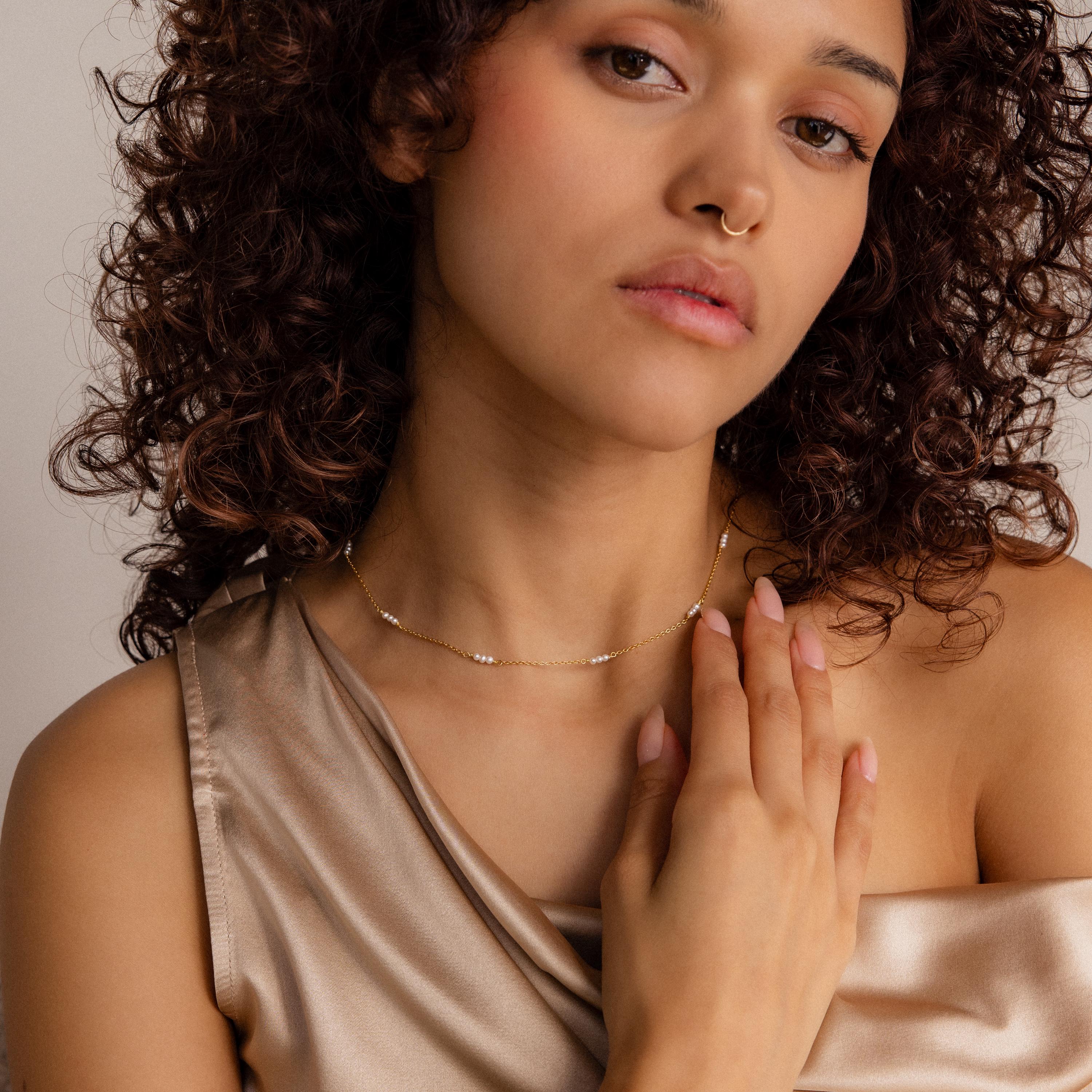 Hali Pearl Station Necklace - Image 4
