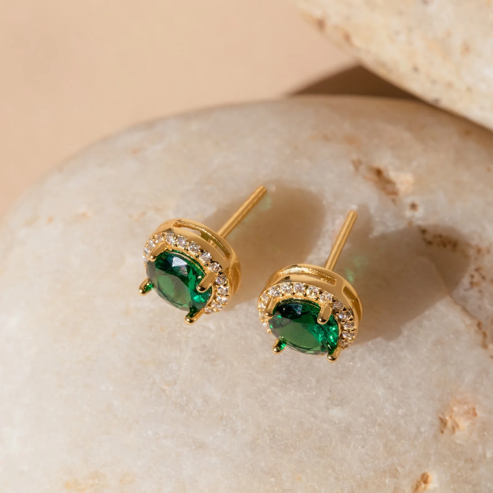 Halo Birthstone Studs - Image 3