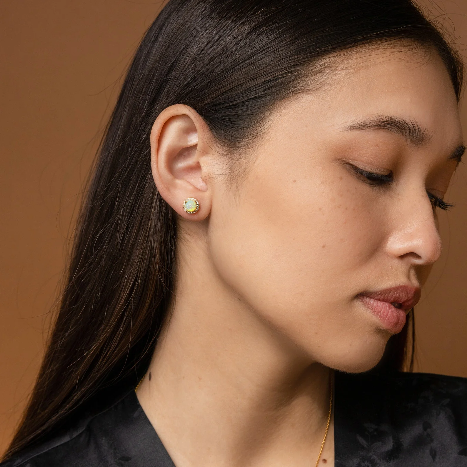 Halo Birthstone Studs - Image 4