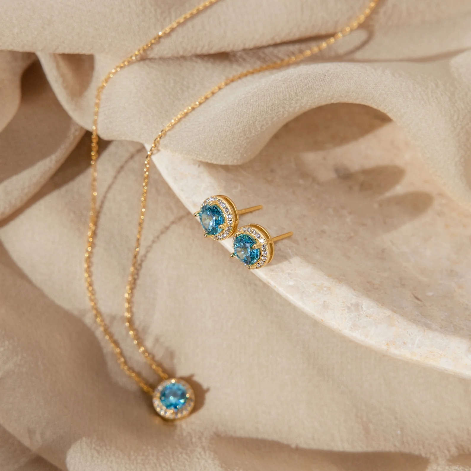Halo Birthstone Studs - Image 5