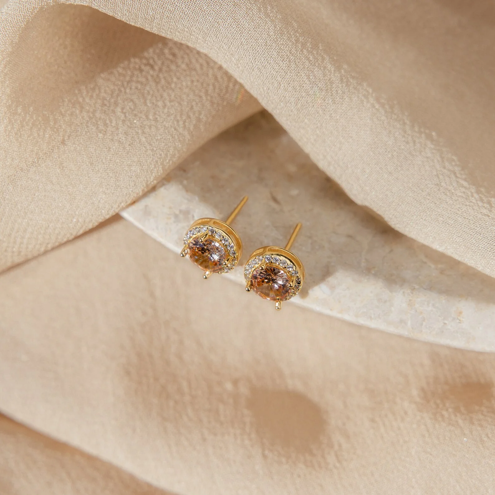 Halo Birthstone Studs - Image 7