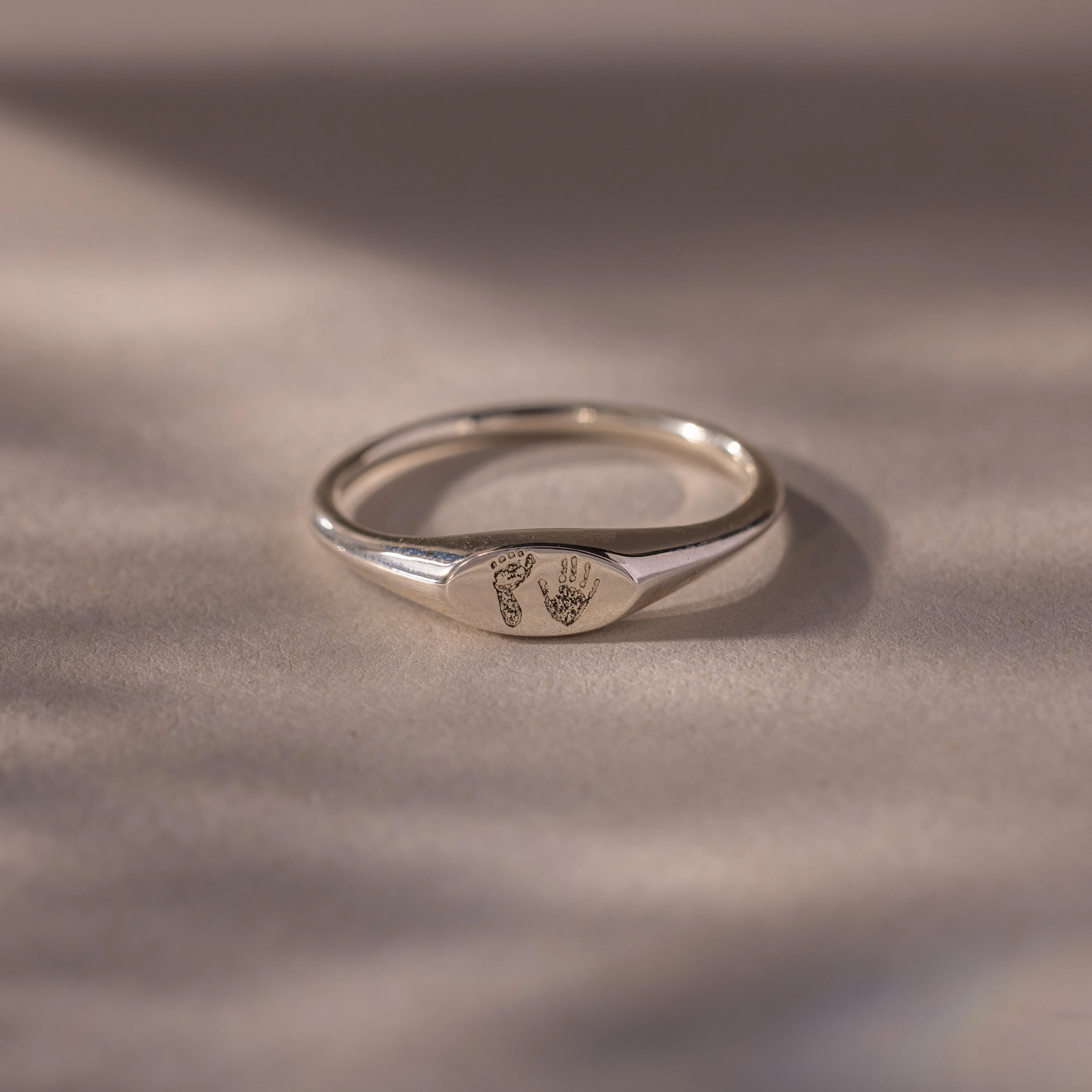 Hand & Footprint Signet Ring - Image 2