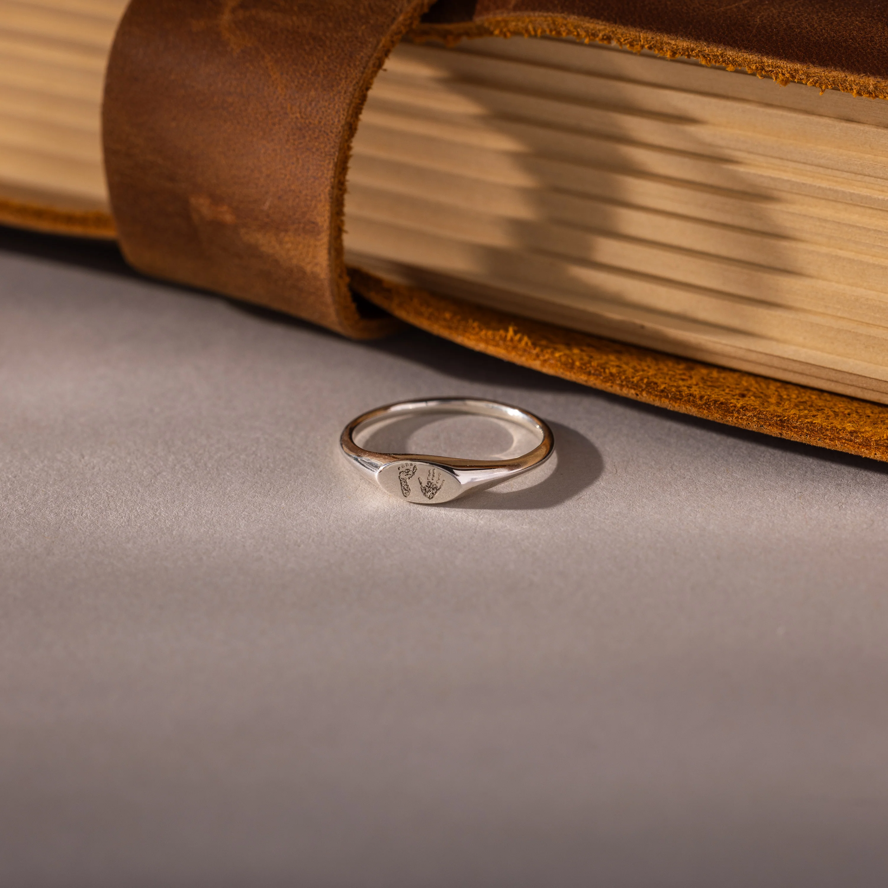 Hand & Footprint Signet Ring in Silver - Image 3
