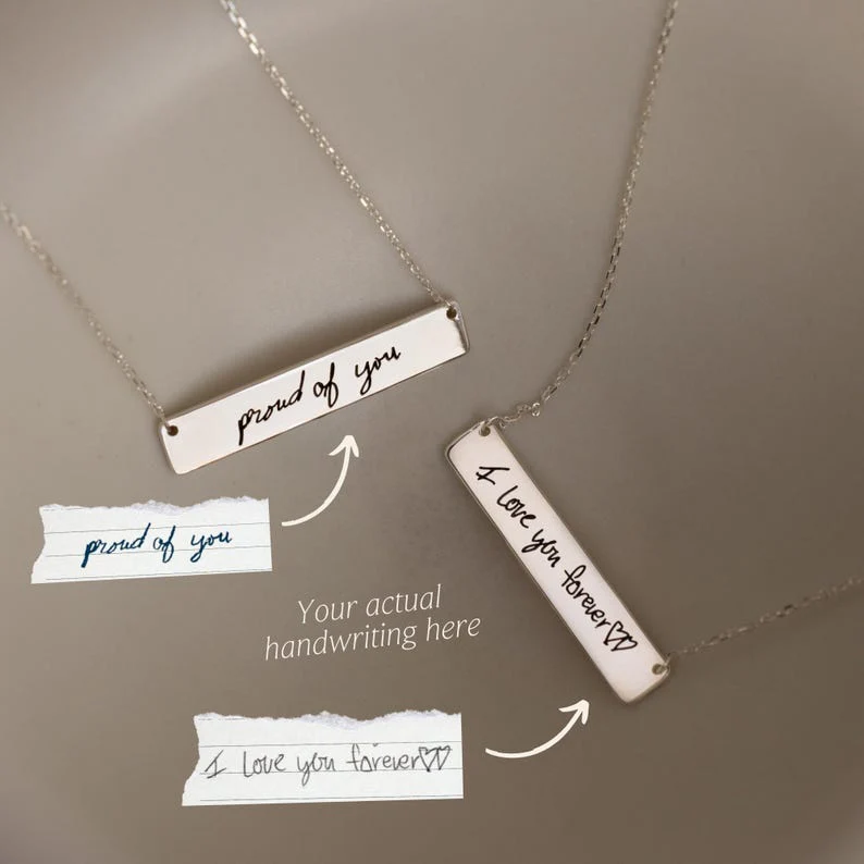 Handwriting Bar Necklace - Image 3