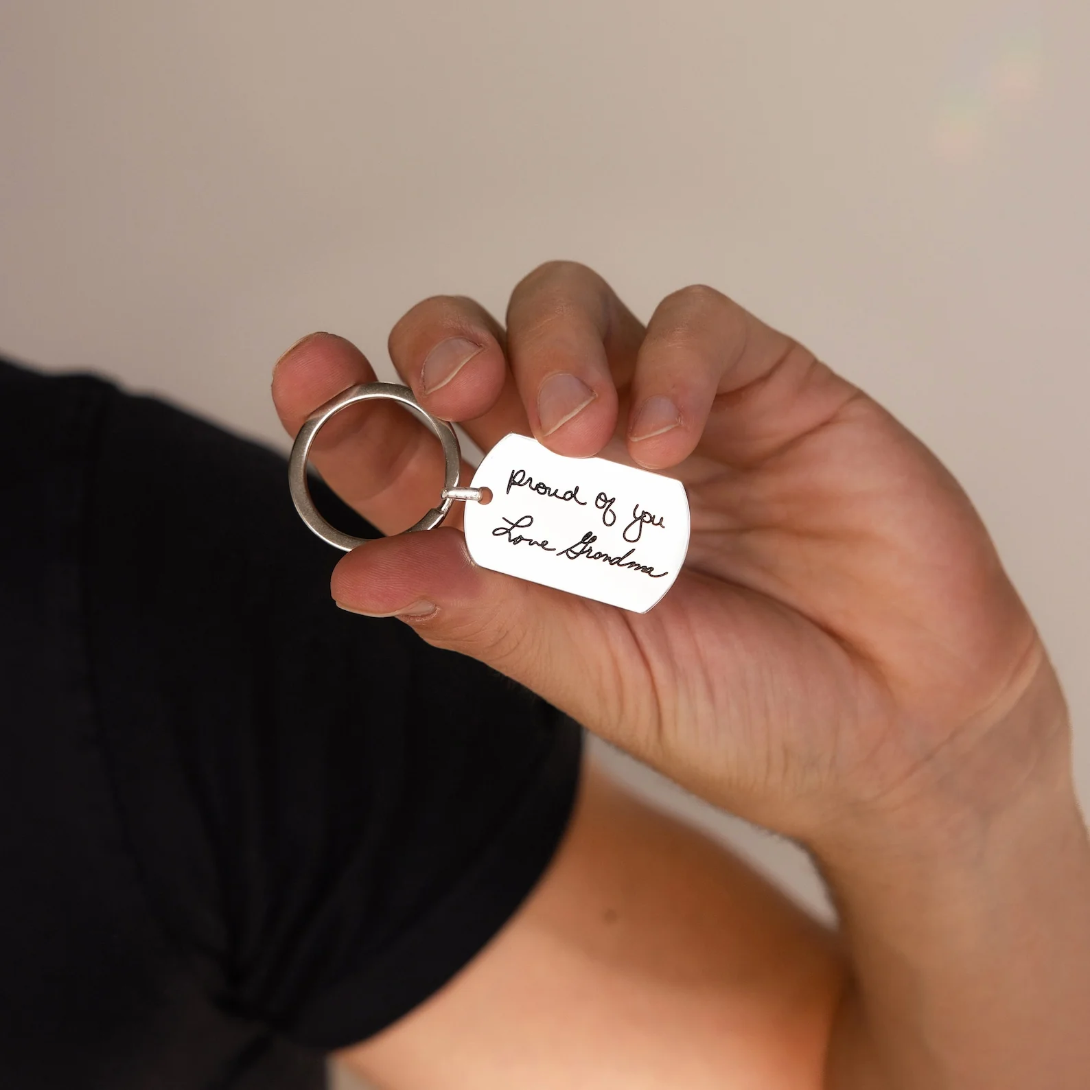Handwriting Dog Tag Keychain - Image 6