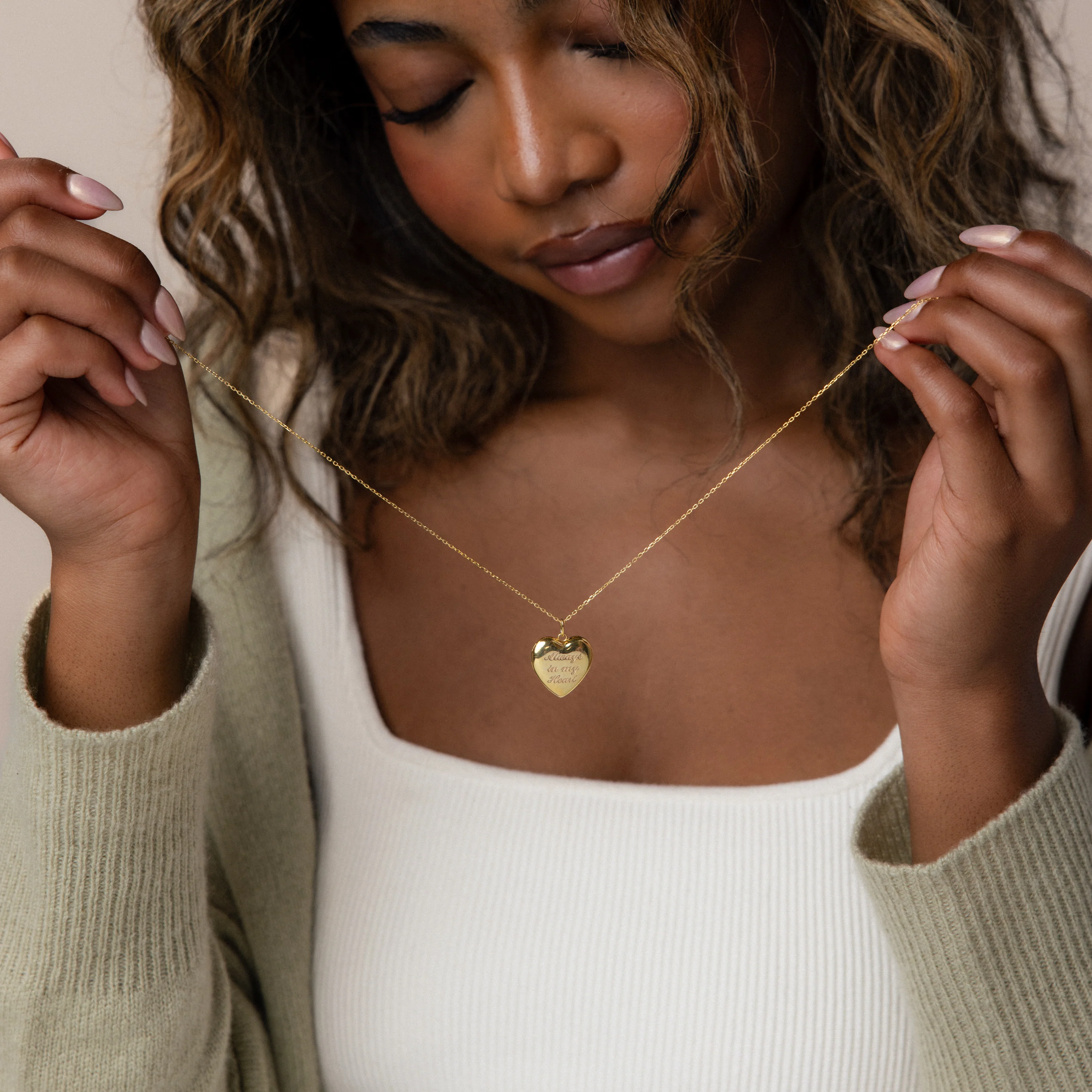 Handwriting Heart Locket Necklace - Image 8