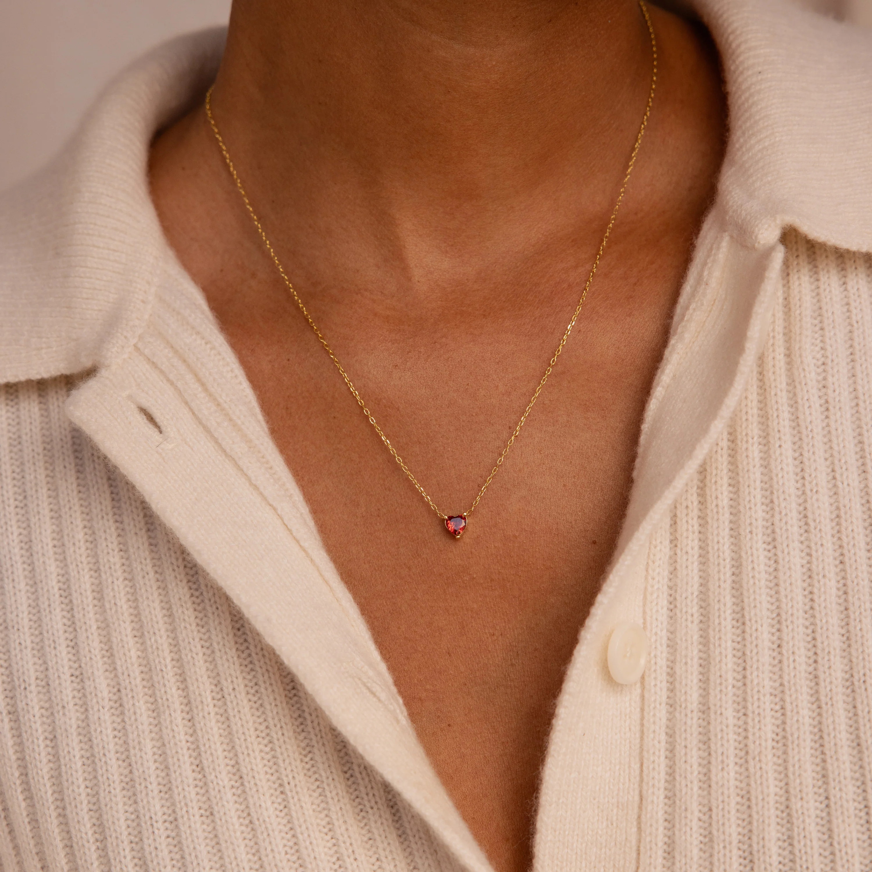 Heart Birthstone Necklace - Image 4