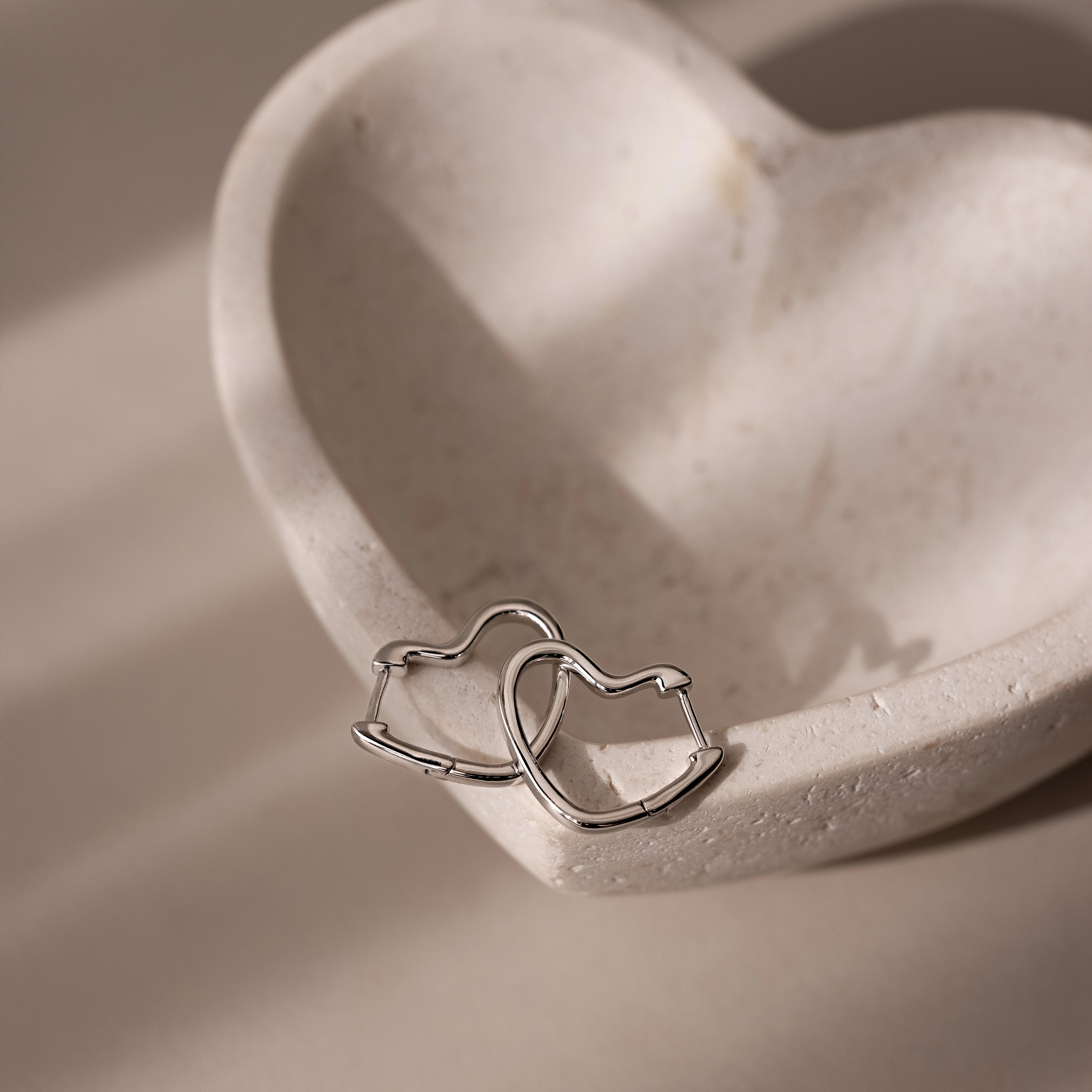 Heart Hoops in Silver - Image 3