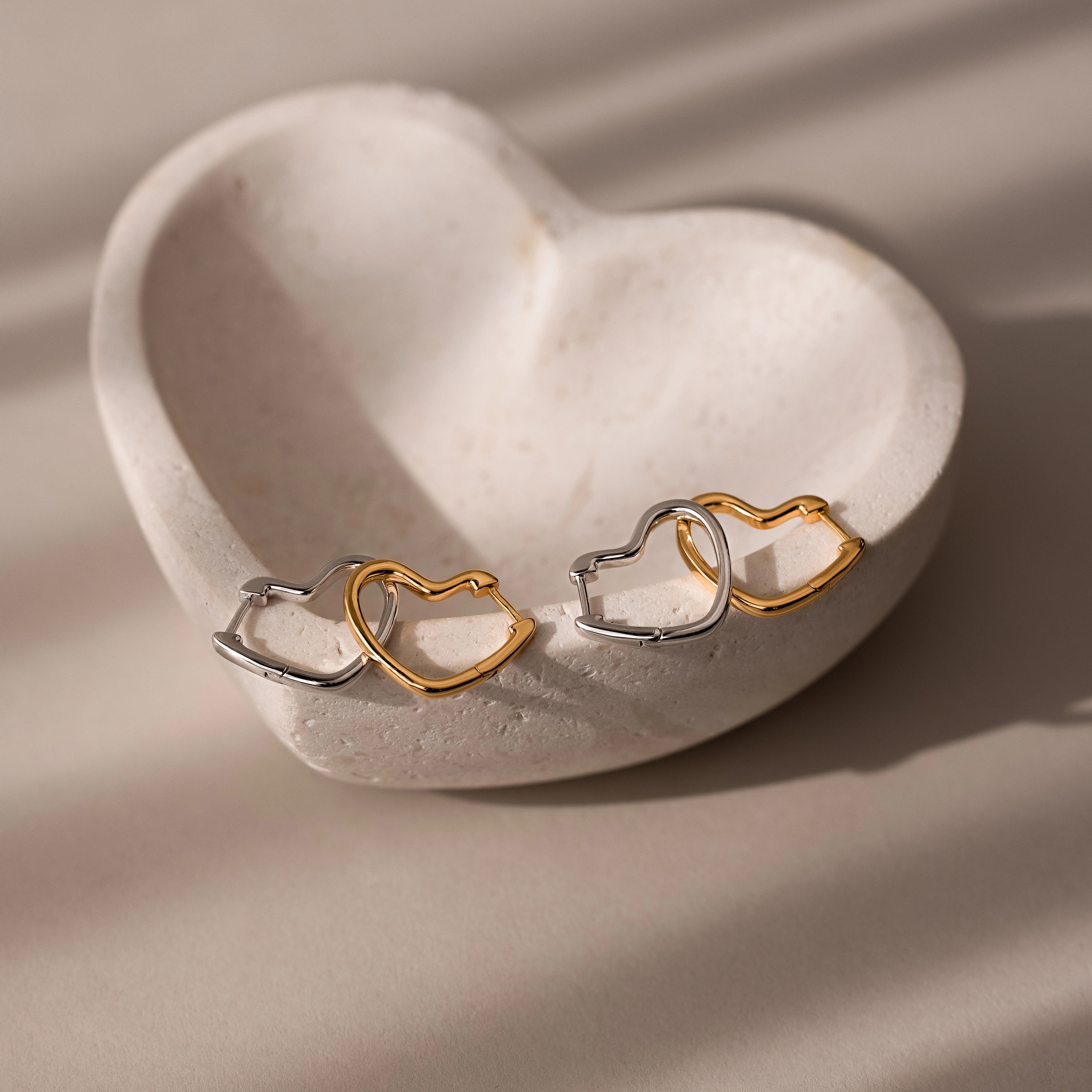 Heart Hoops in Silver - Image 4