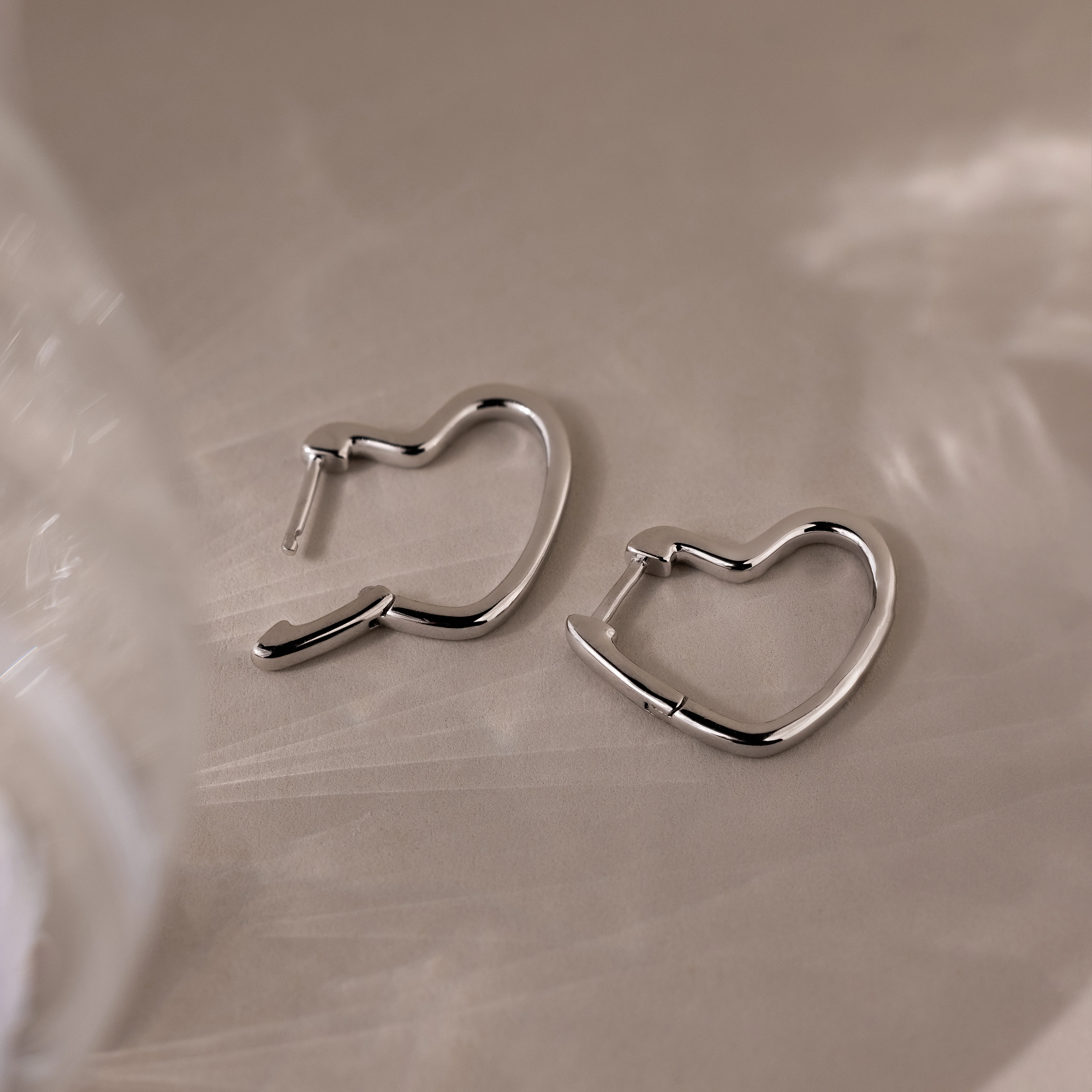 Heart Hoops in Silver - Image 6