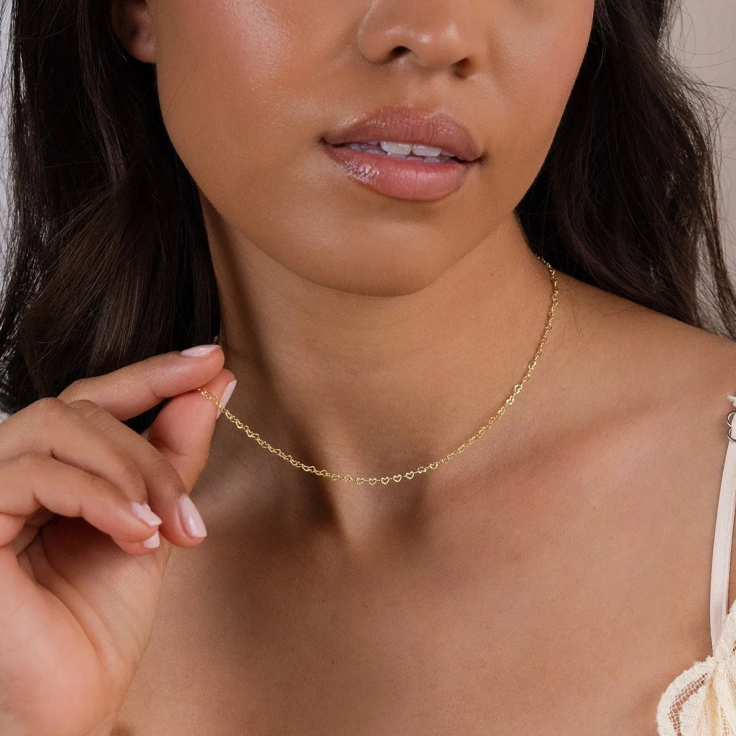 Heart Link Chain Necklace - Image 3