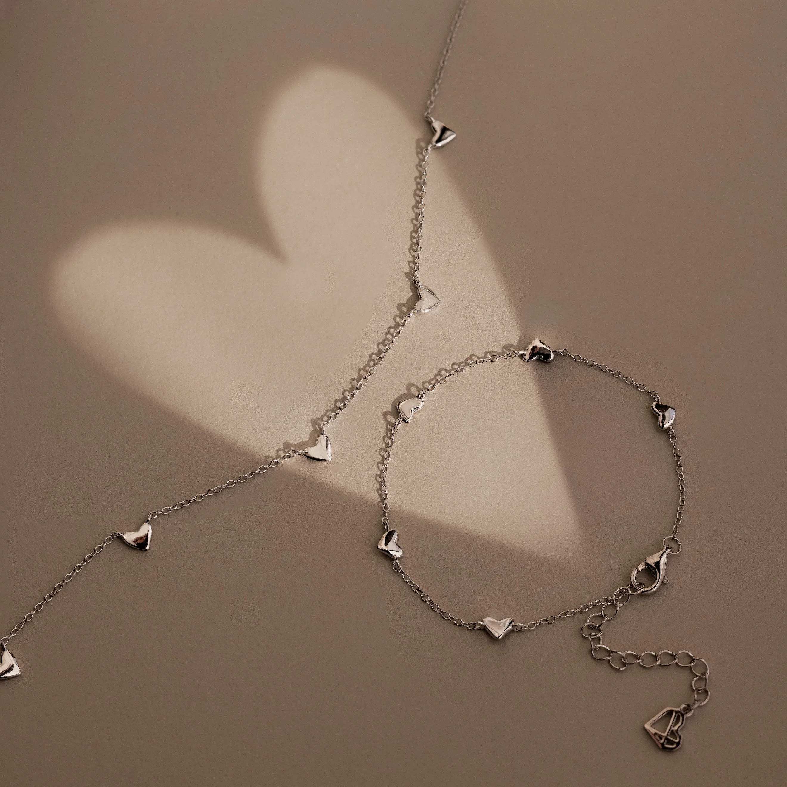 Heart Station Bracelet in Silver - Image 3