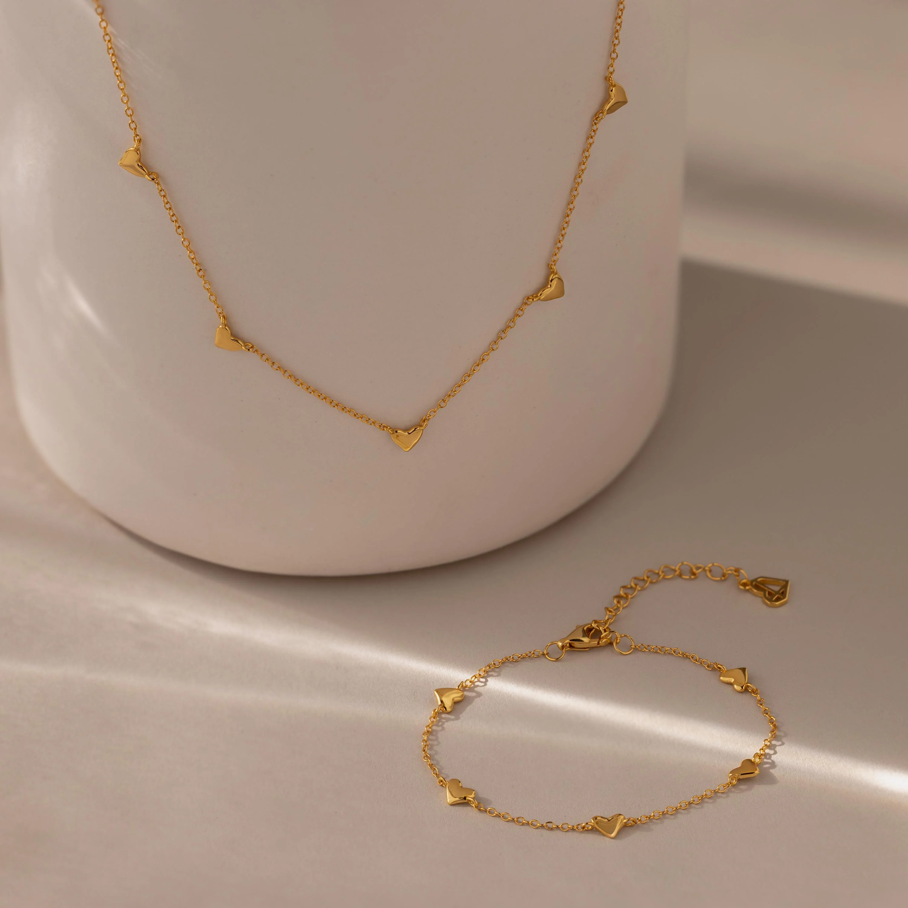 Heart Station Necklace & Bracelet Set - Image 5