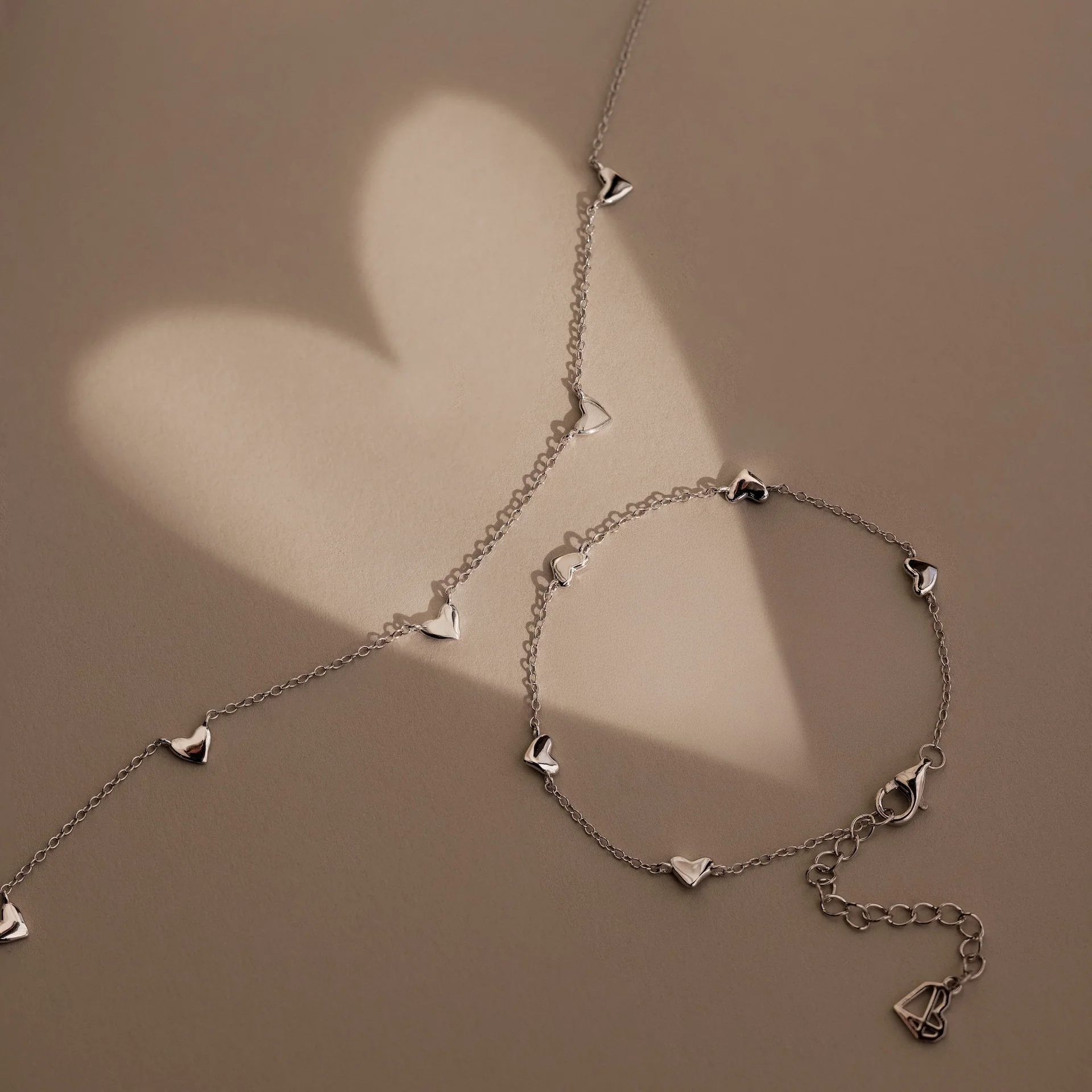 Heart Station Necklace in Silver - Image 4