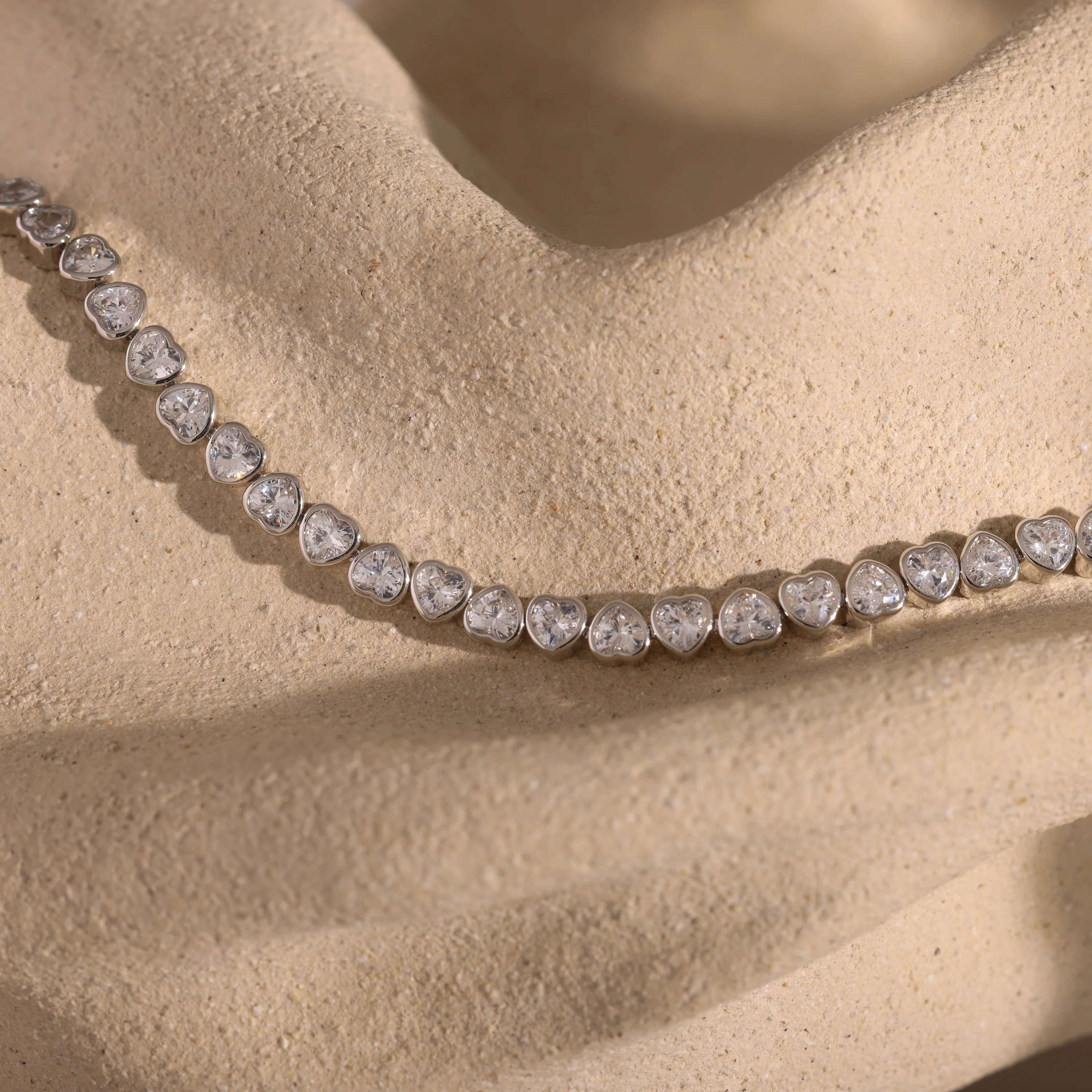Heart Tennis Bracelet in Silver - Image 3