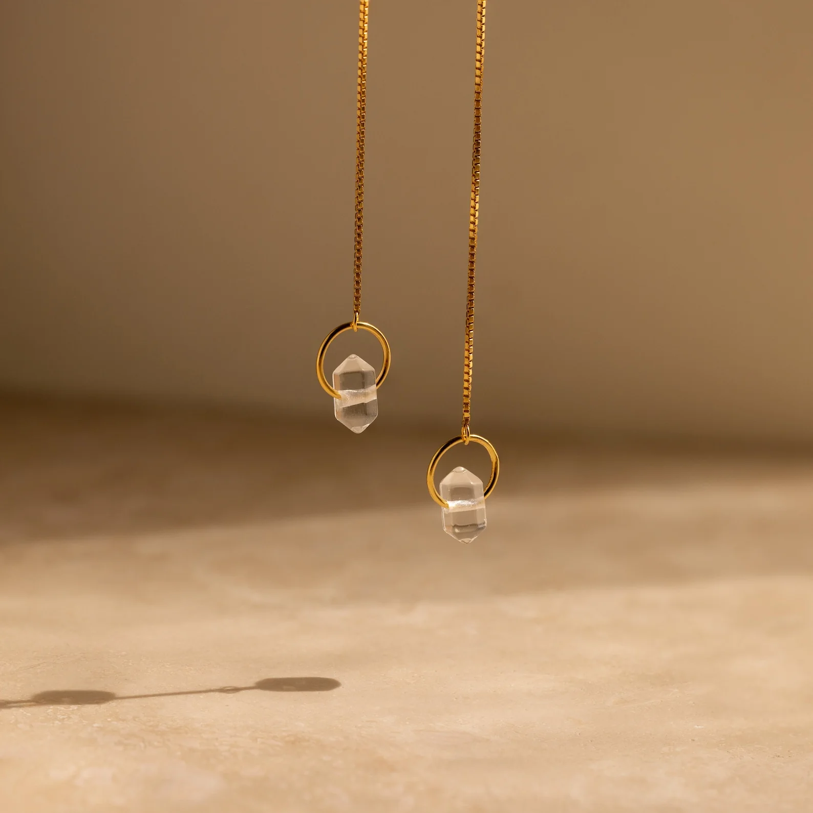 Herkimer Diamond Threader Earrings - Image 2