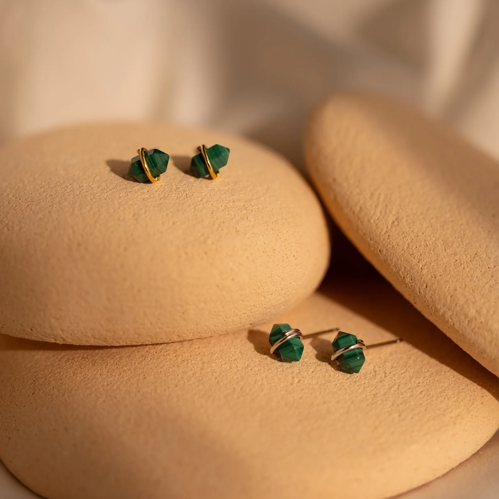 Herkimer Malachite Studs - Image 7