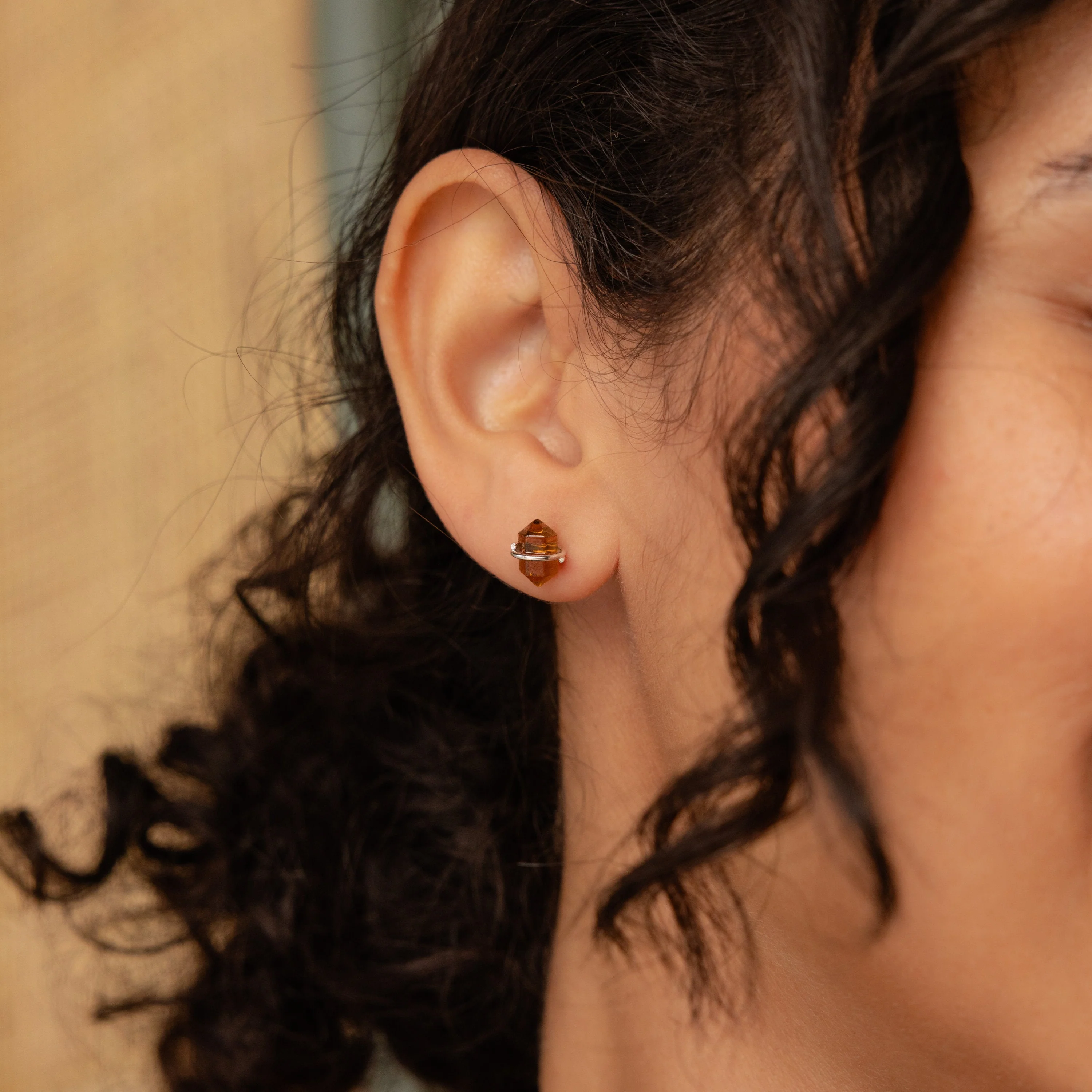 Herkimer Smoky Quartz Studs - Image 4