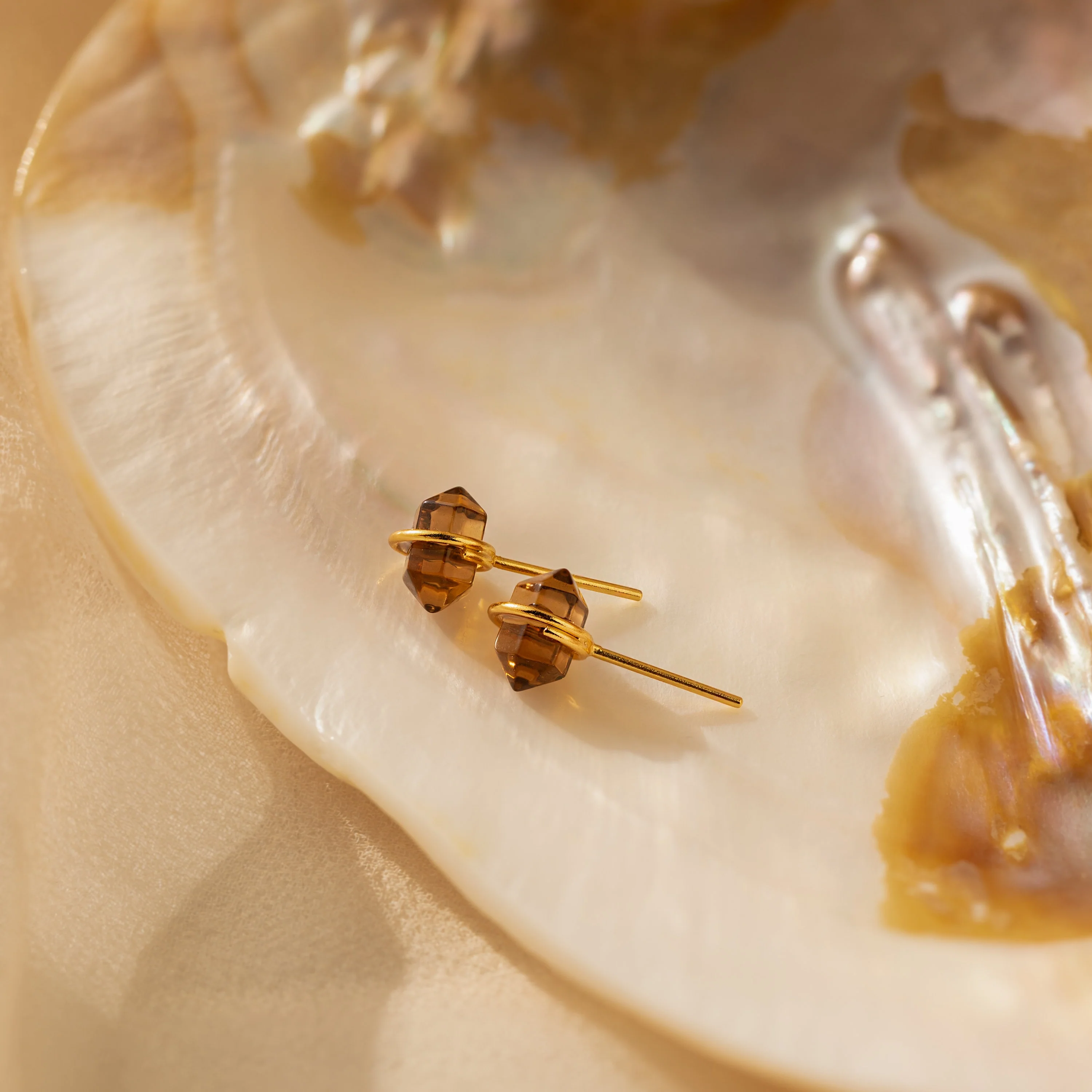 Herkimer Smoky Quartz Studs - Image 7