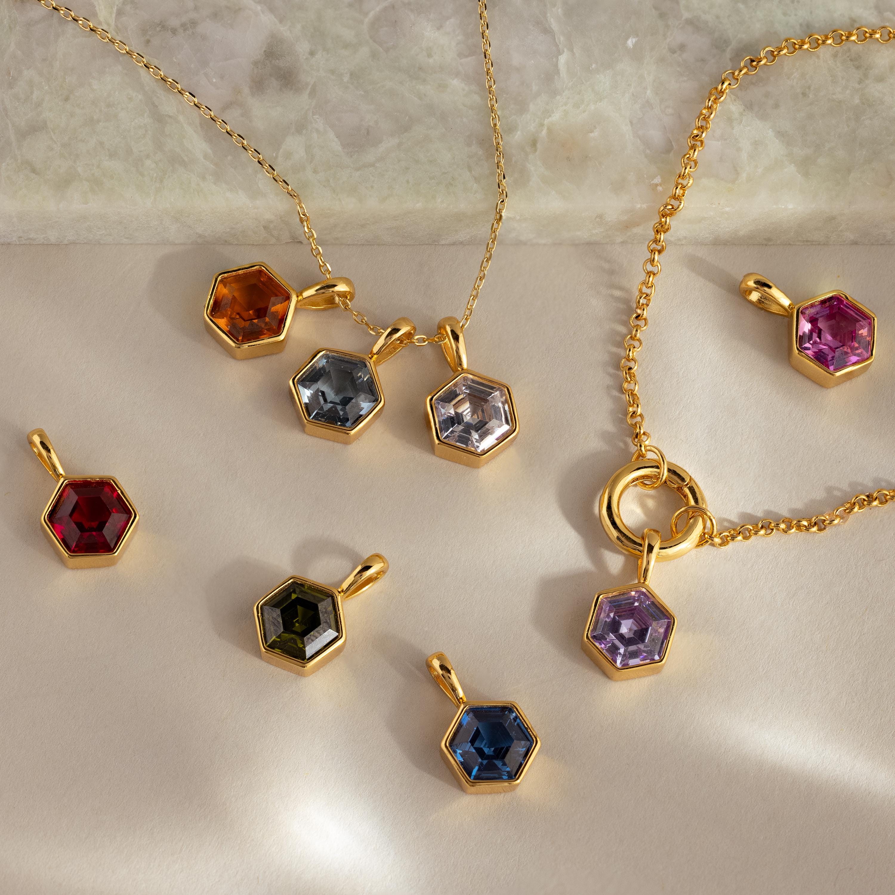 Hexagon Garnet Charm - Image 5