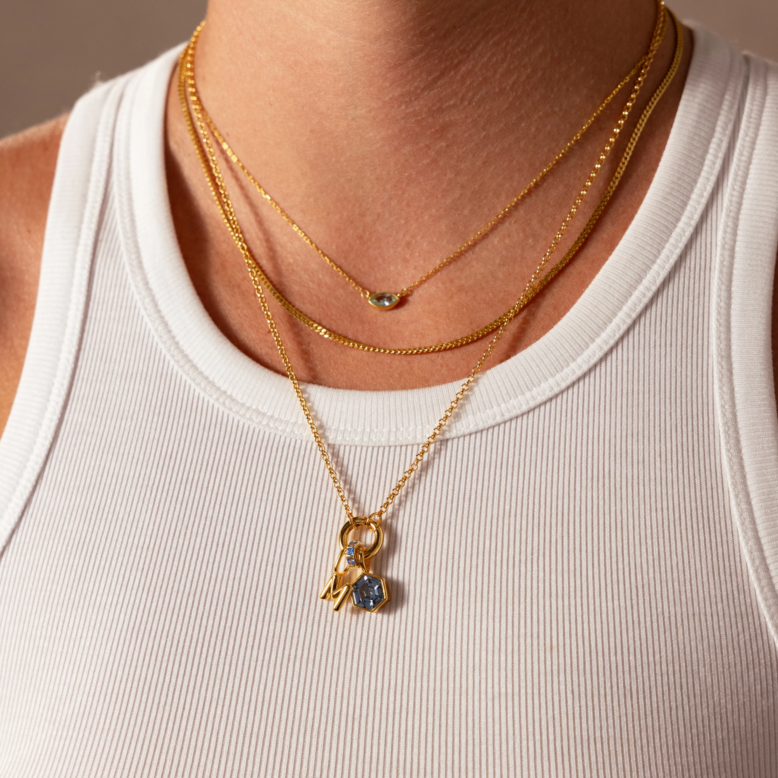 Hexagon Birthstone Charm - Image 2