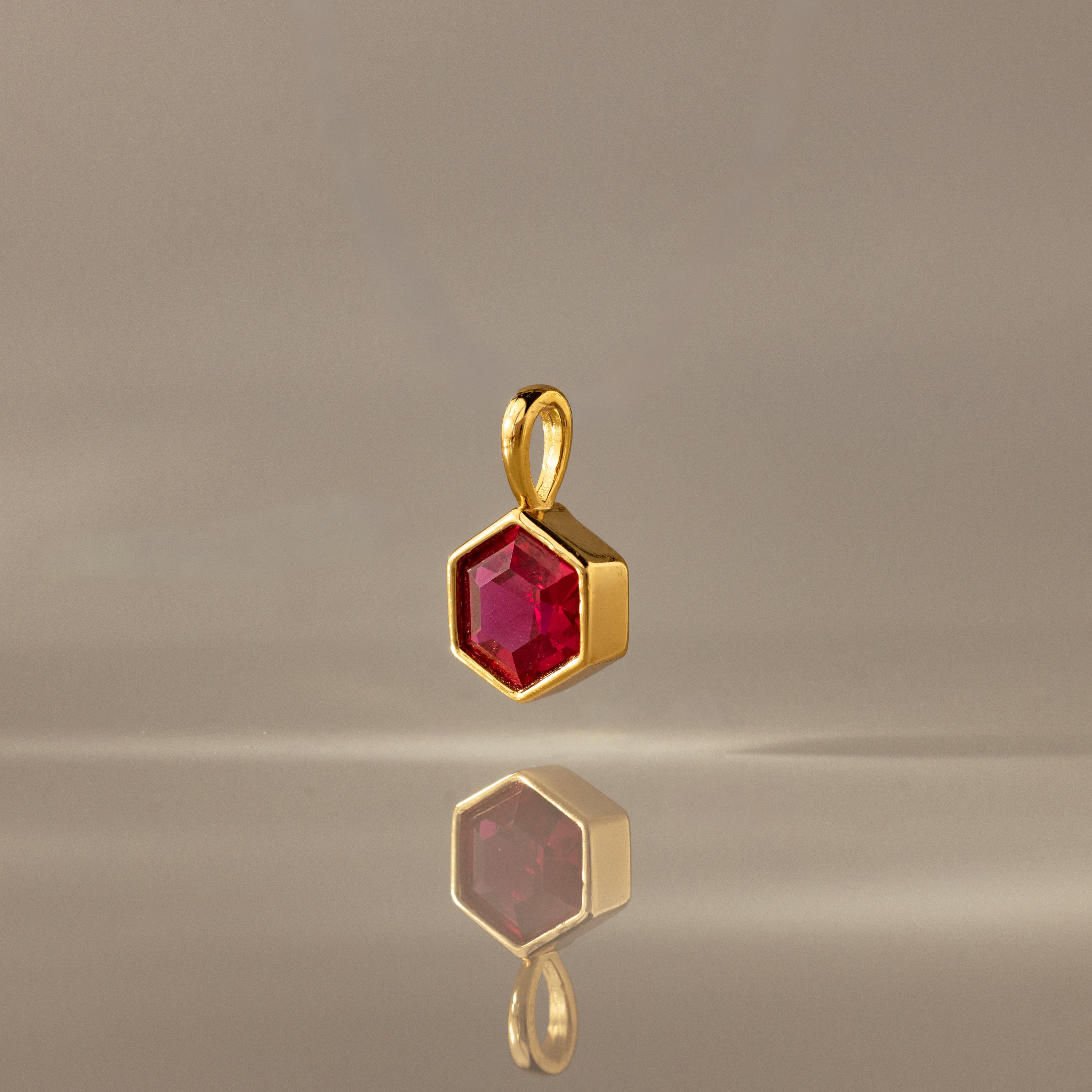 Hexagon Ruby Charm