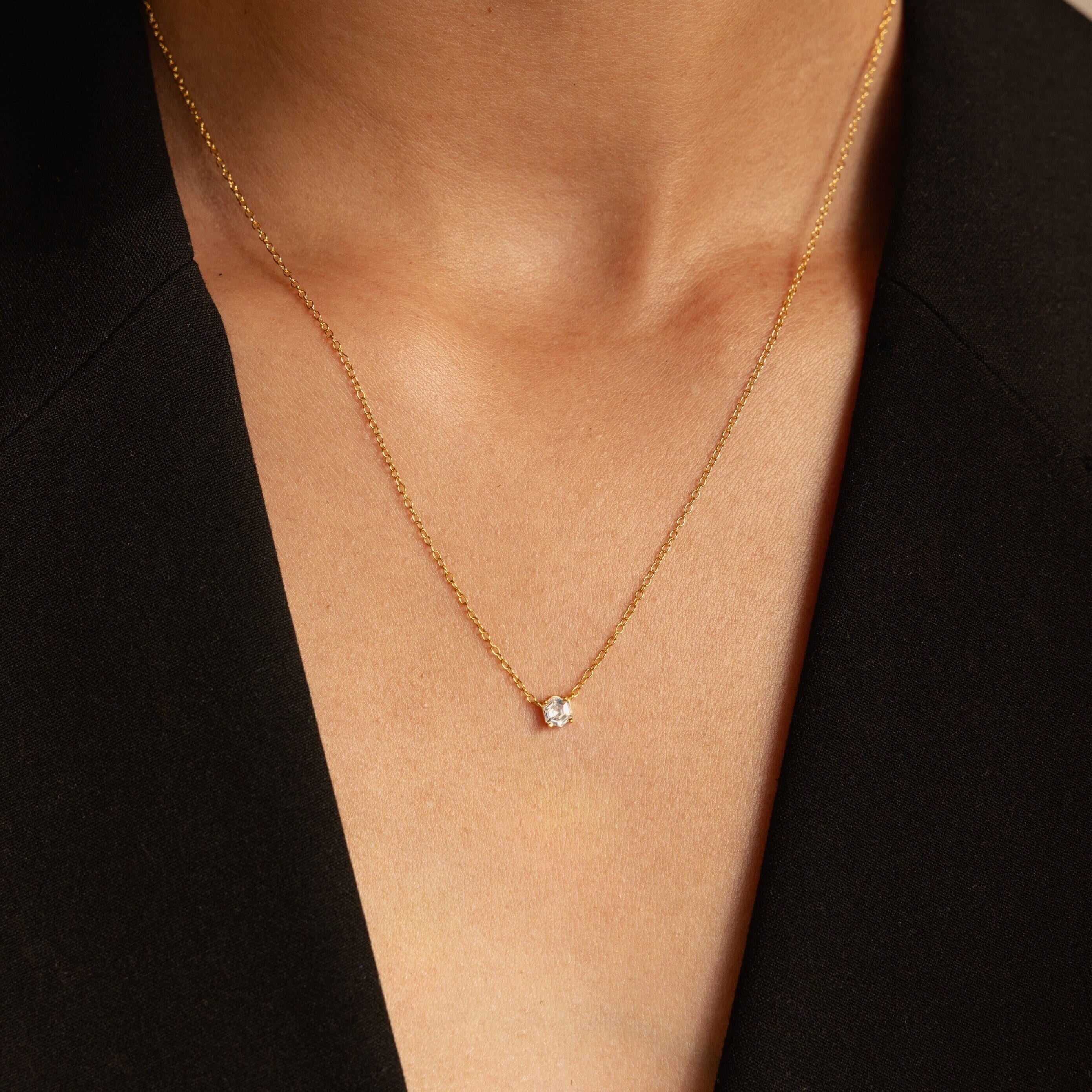 Hexagon Diamond Necklace - Image 2