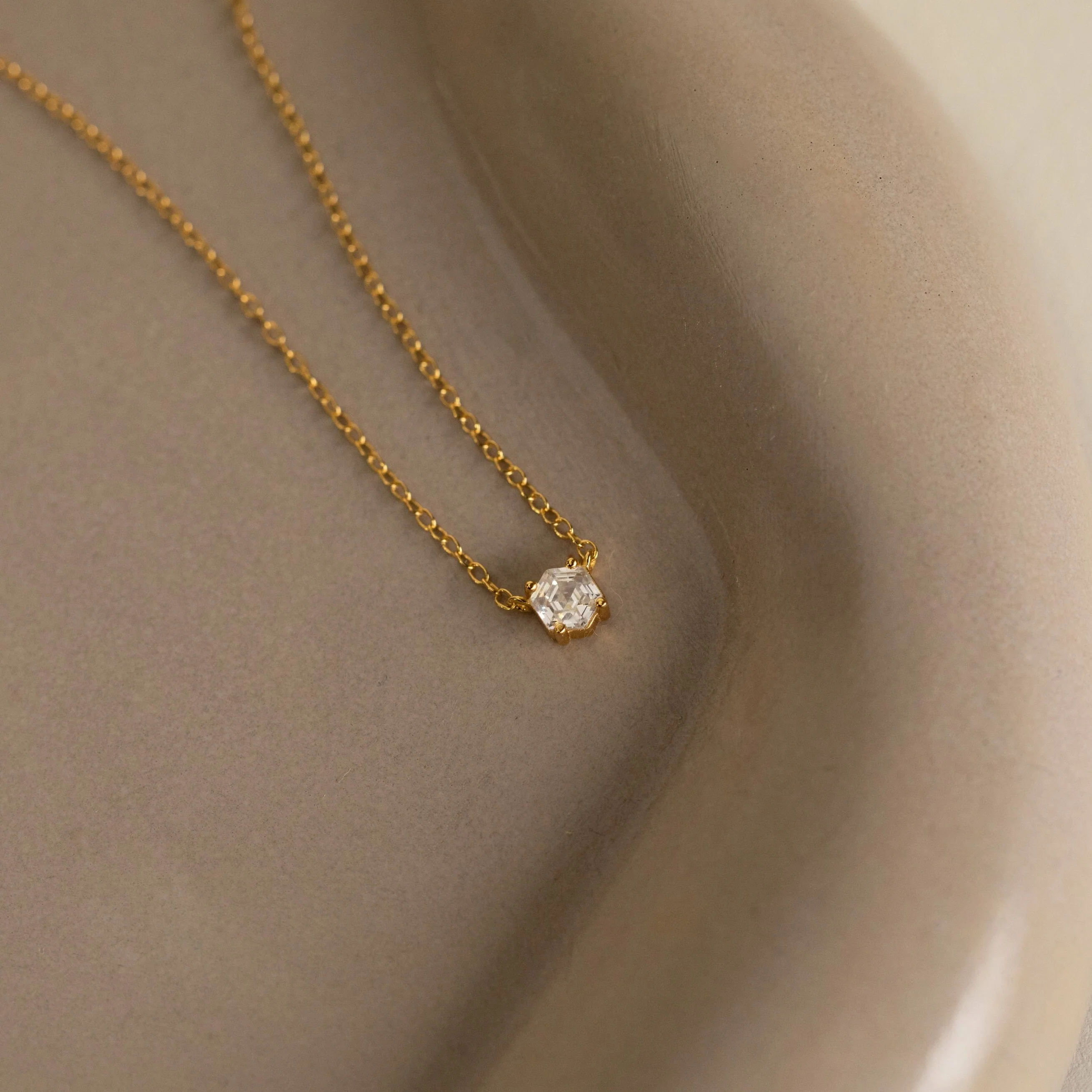 Hexagon Diamond Necklace - Image 3