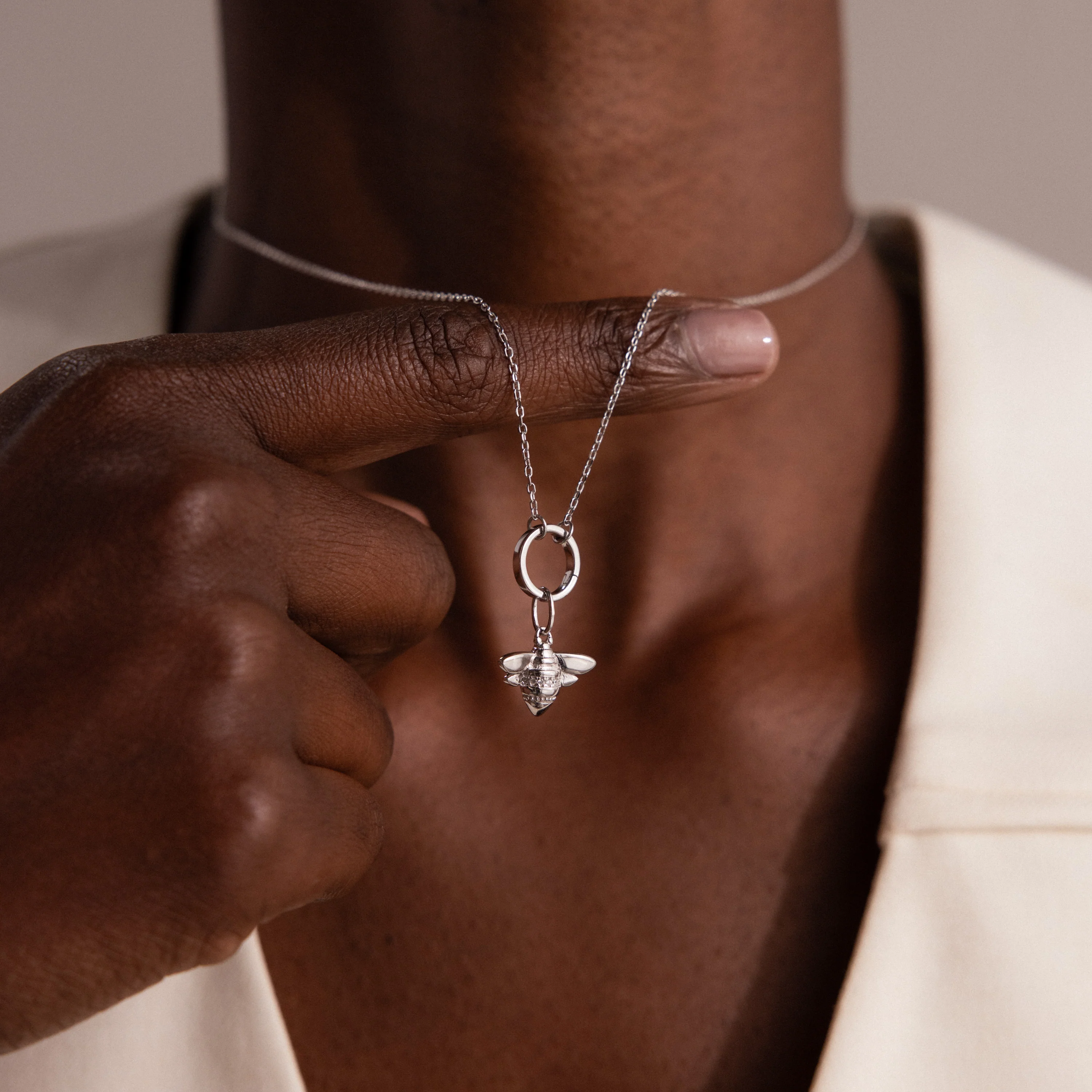 Honeybee Charm in Silver - Image 2