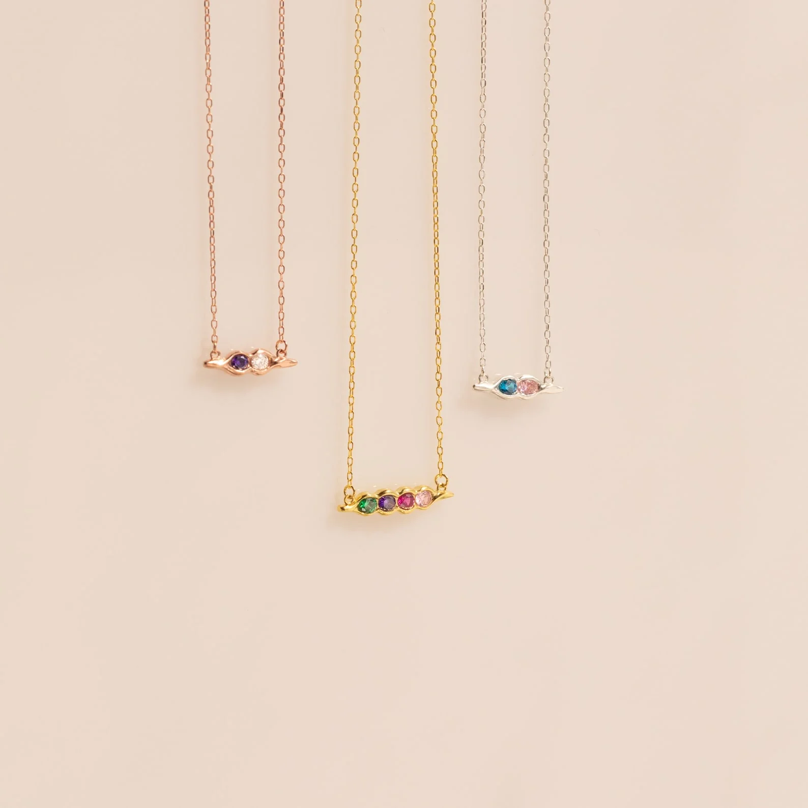Horizontal Pod Birthstone Necklace - Image 5