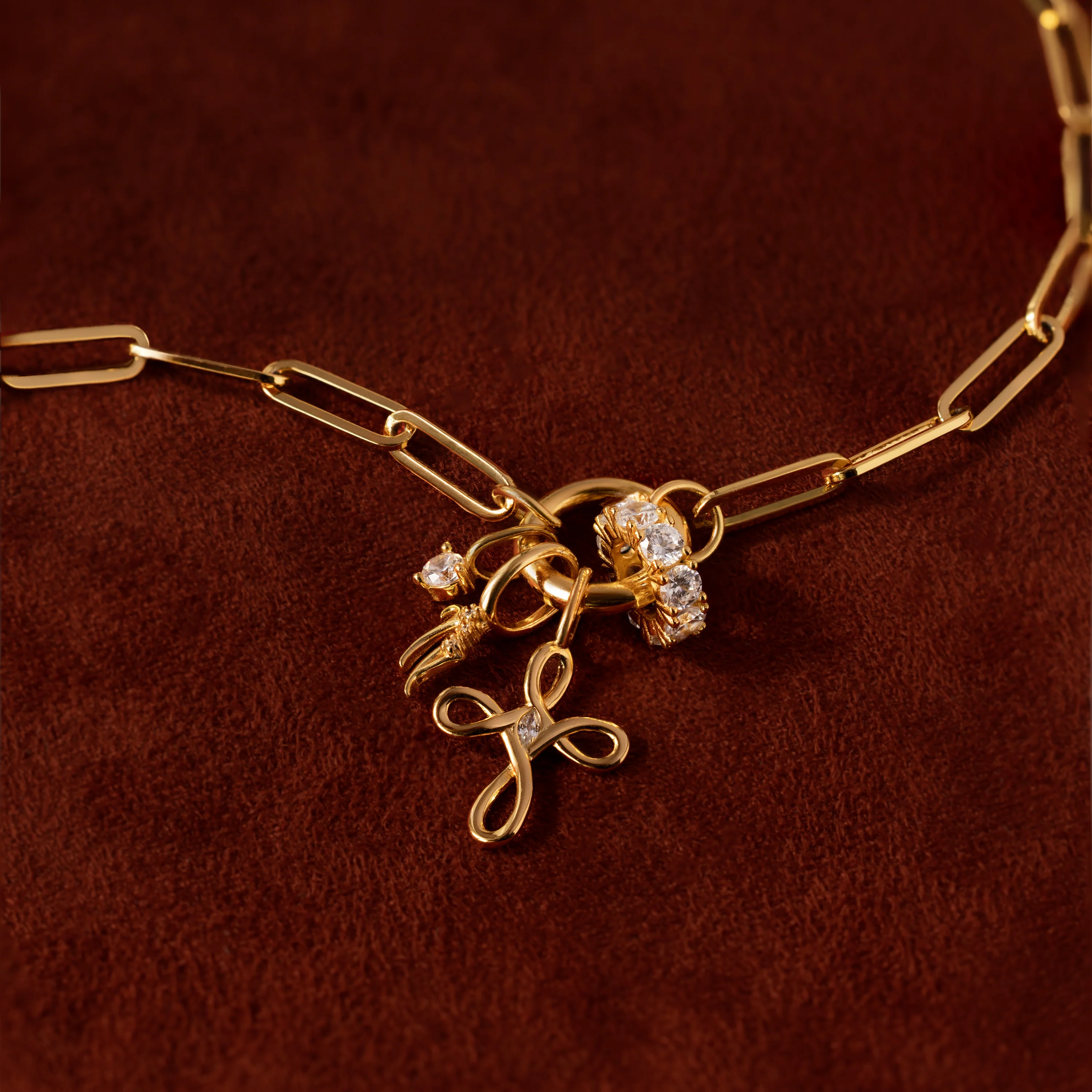 Infinity Cross Charm in 18K Gold - Image 7