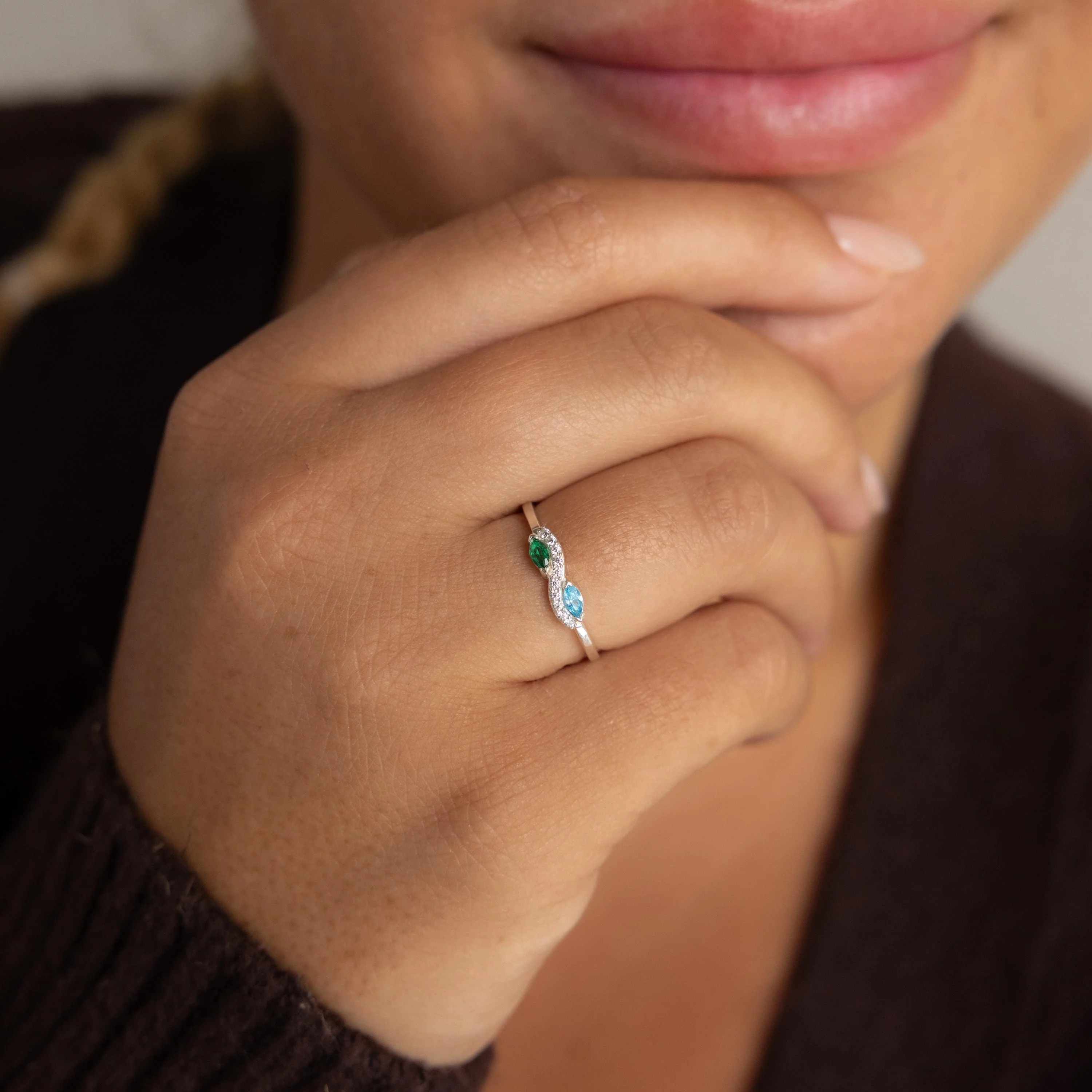 Infinity Marquise Birthstone Ring - Image 4