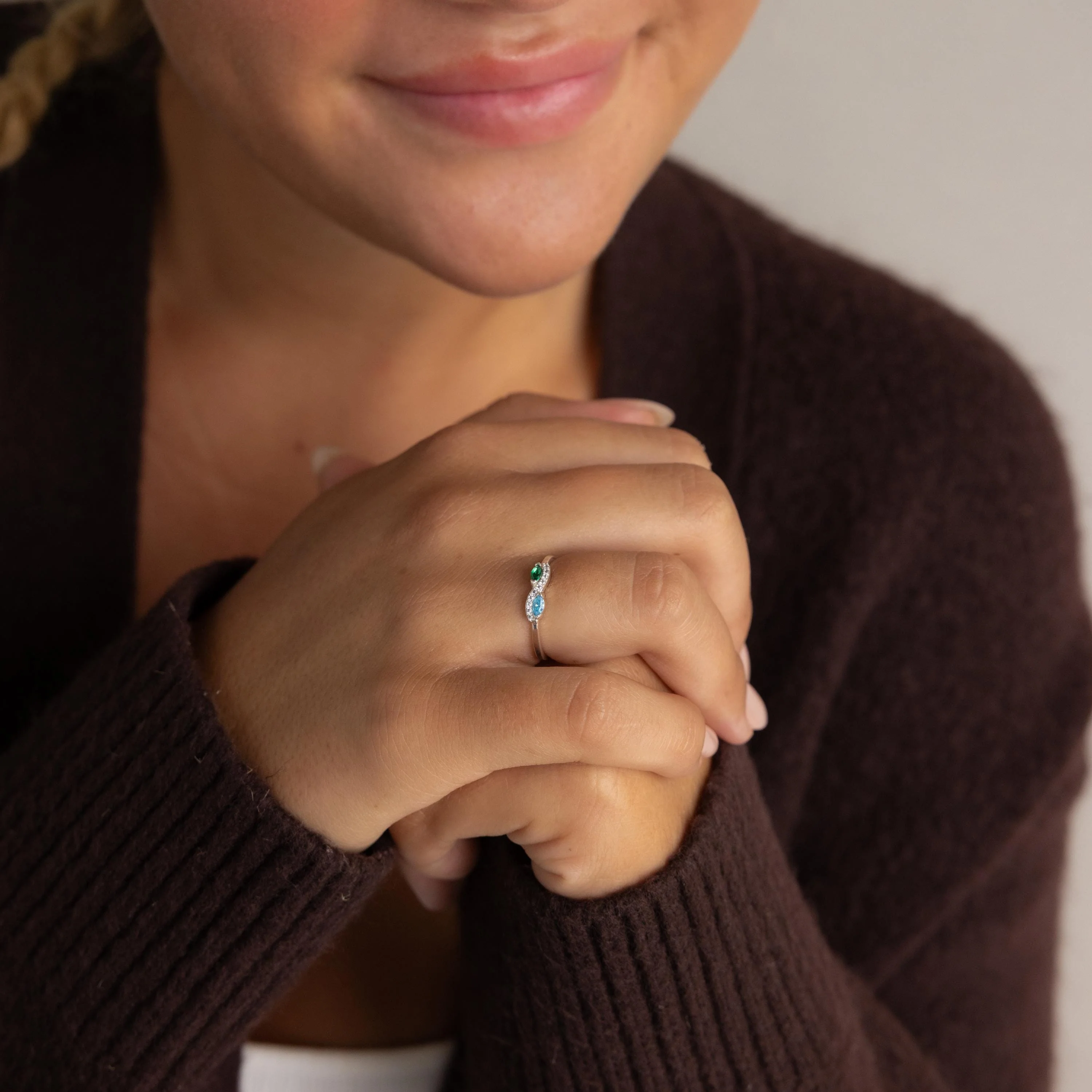 Infinity Marquise Birthstone Ring - Image 6