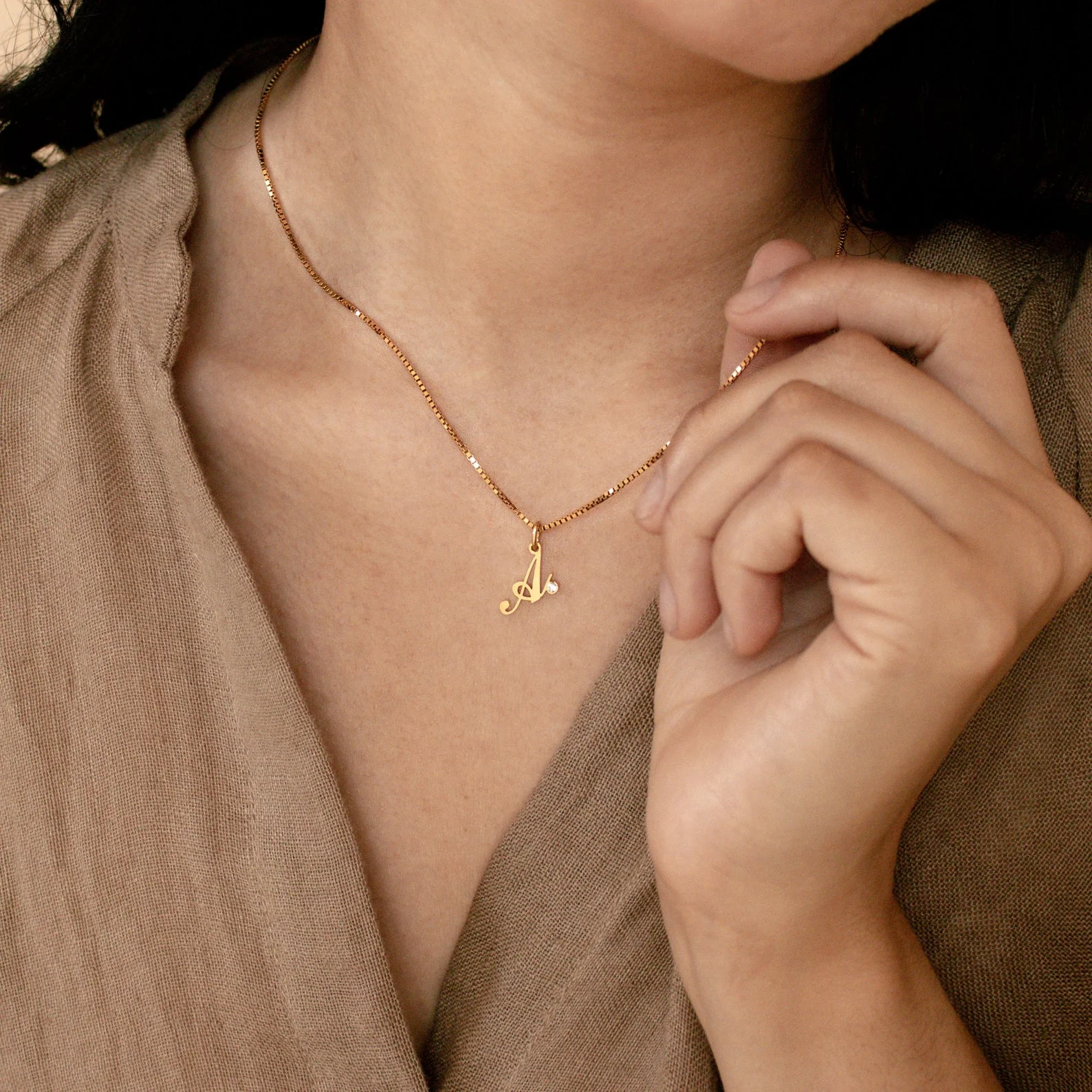 Initial Birthstone Necklace - Image 4