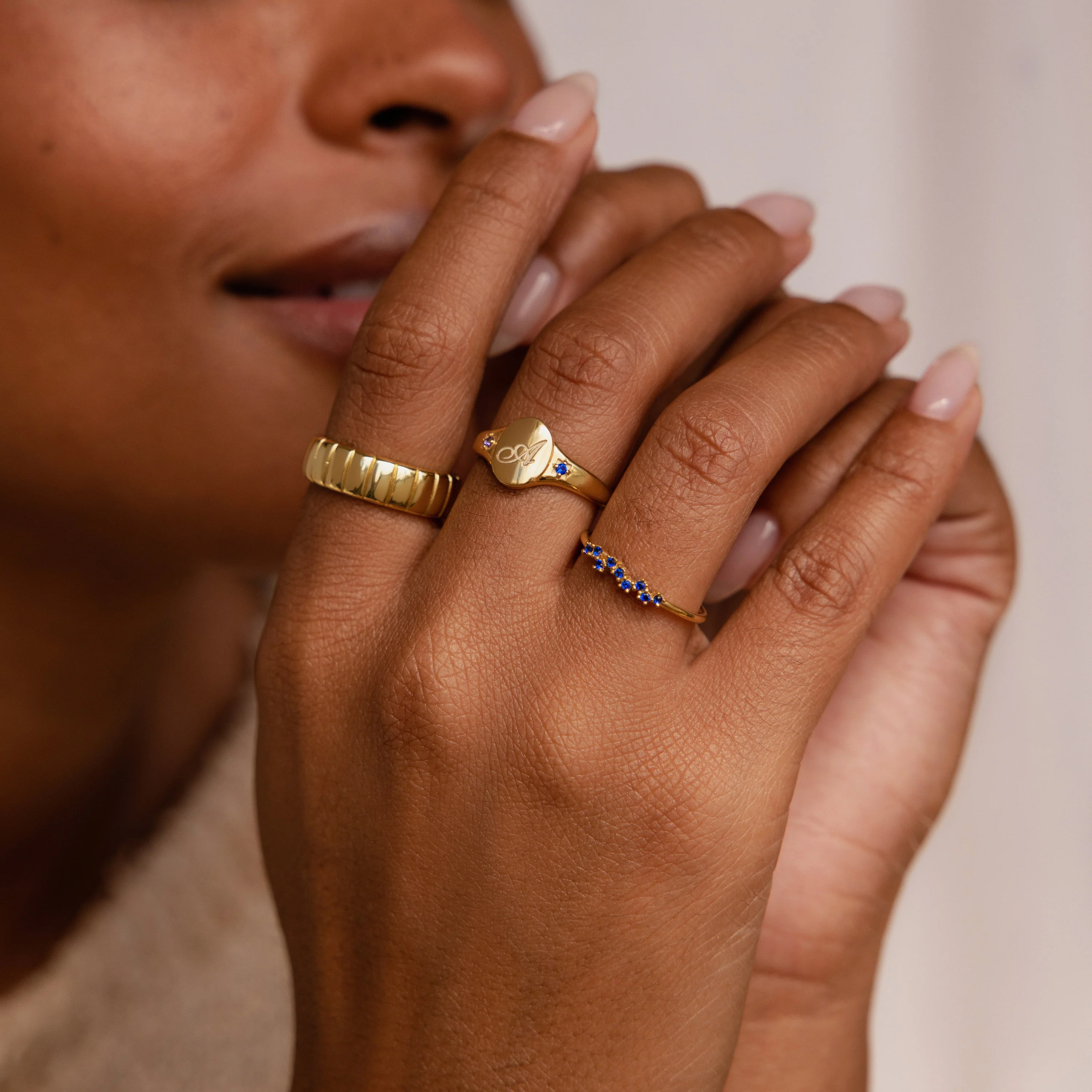 Initial Birthstone Signet Ring - Image 3