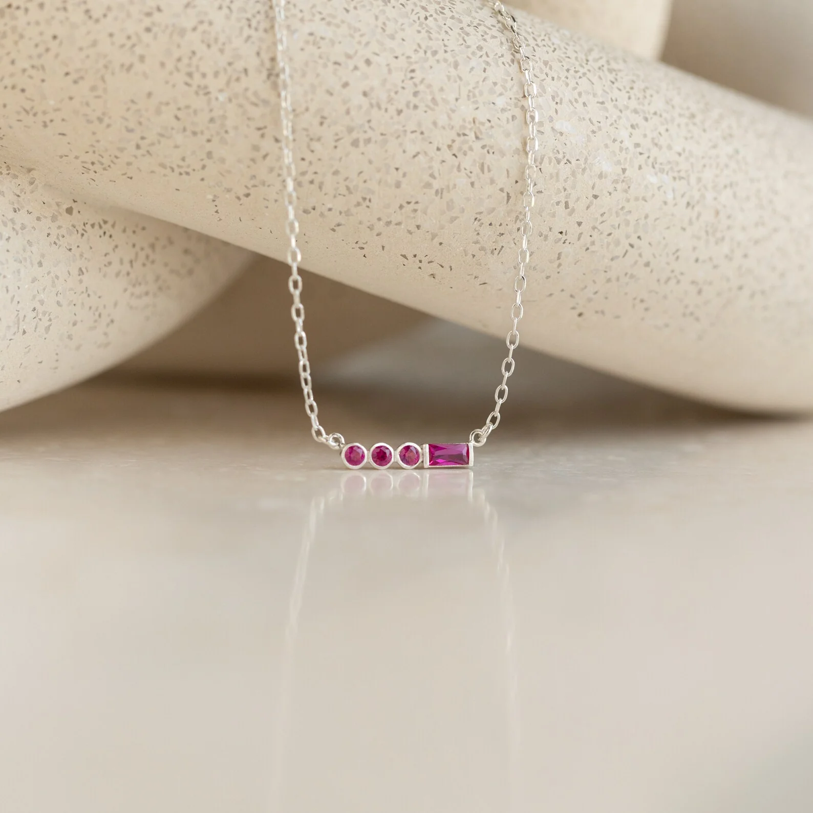 Initial Morse Birthstone Necklace - Image 5