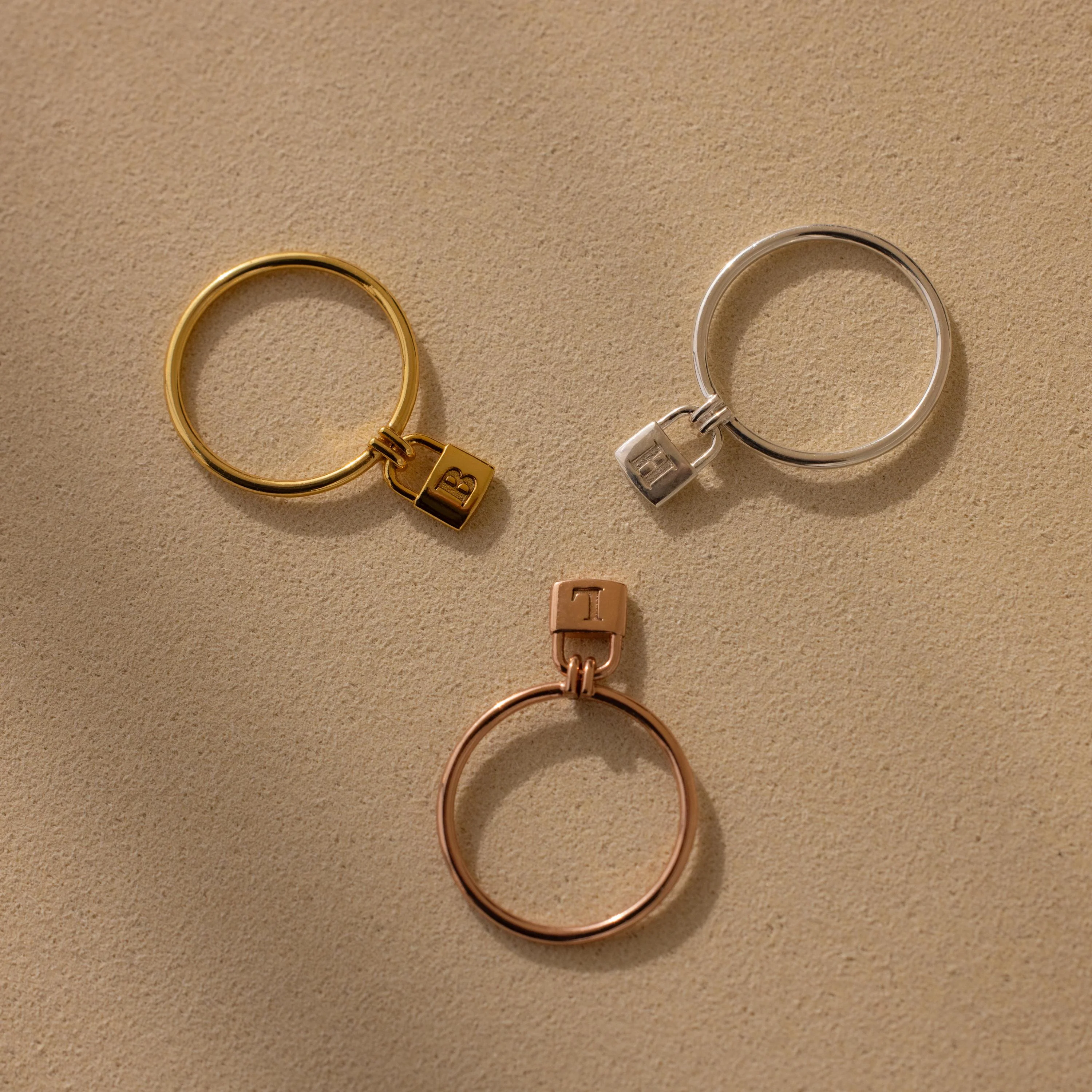 Initial Padlock Drop Ring - Image 5