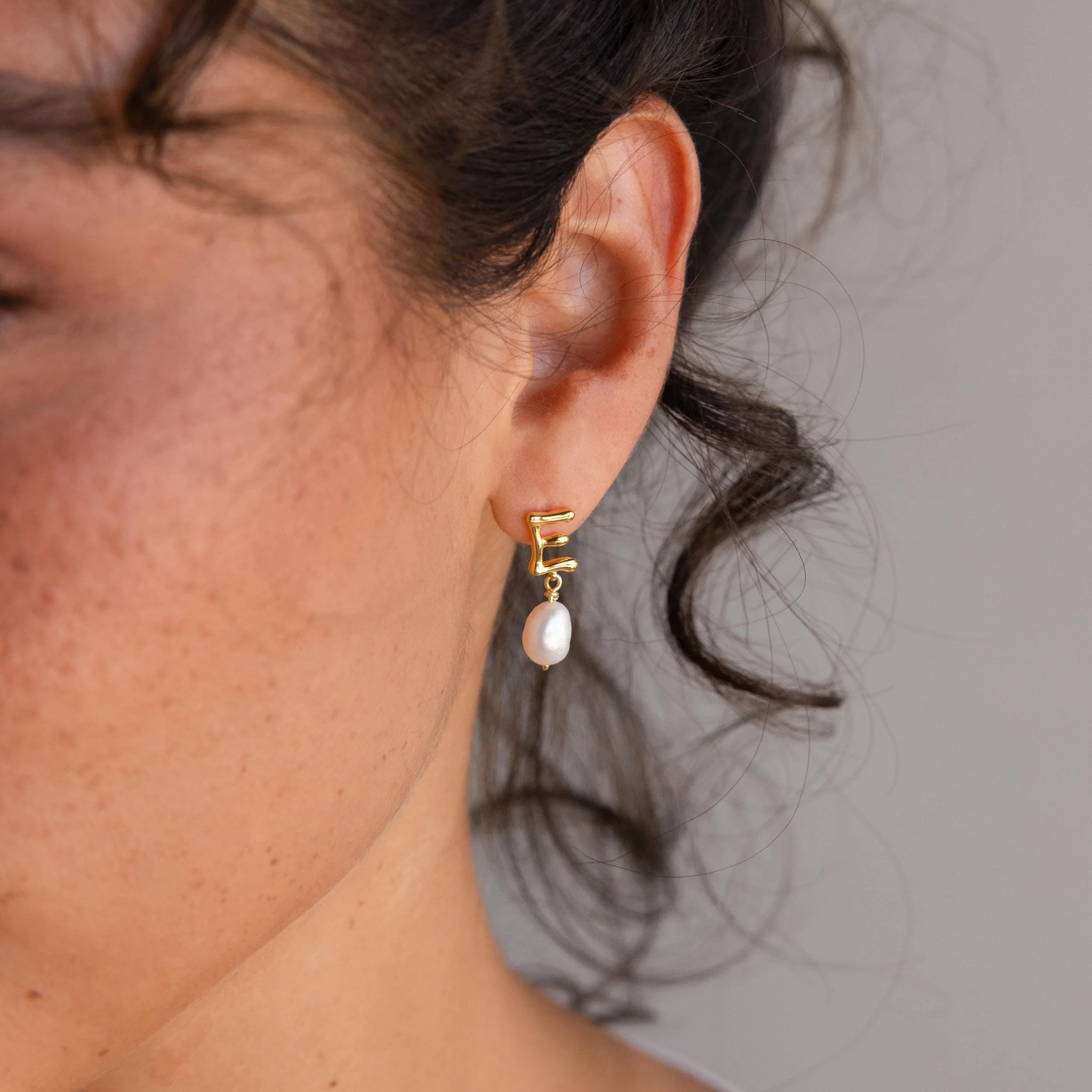 Initial Pearl Drop Studs - Image 4