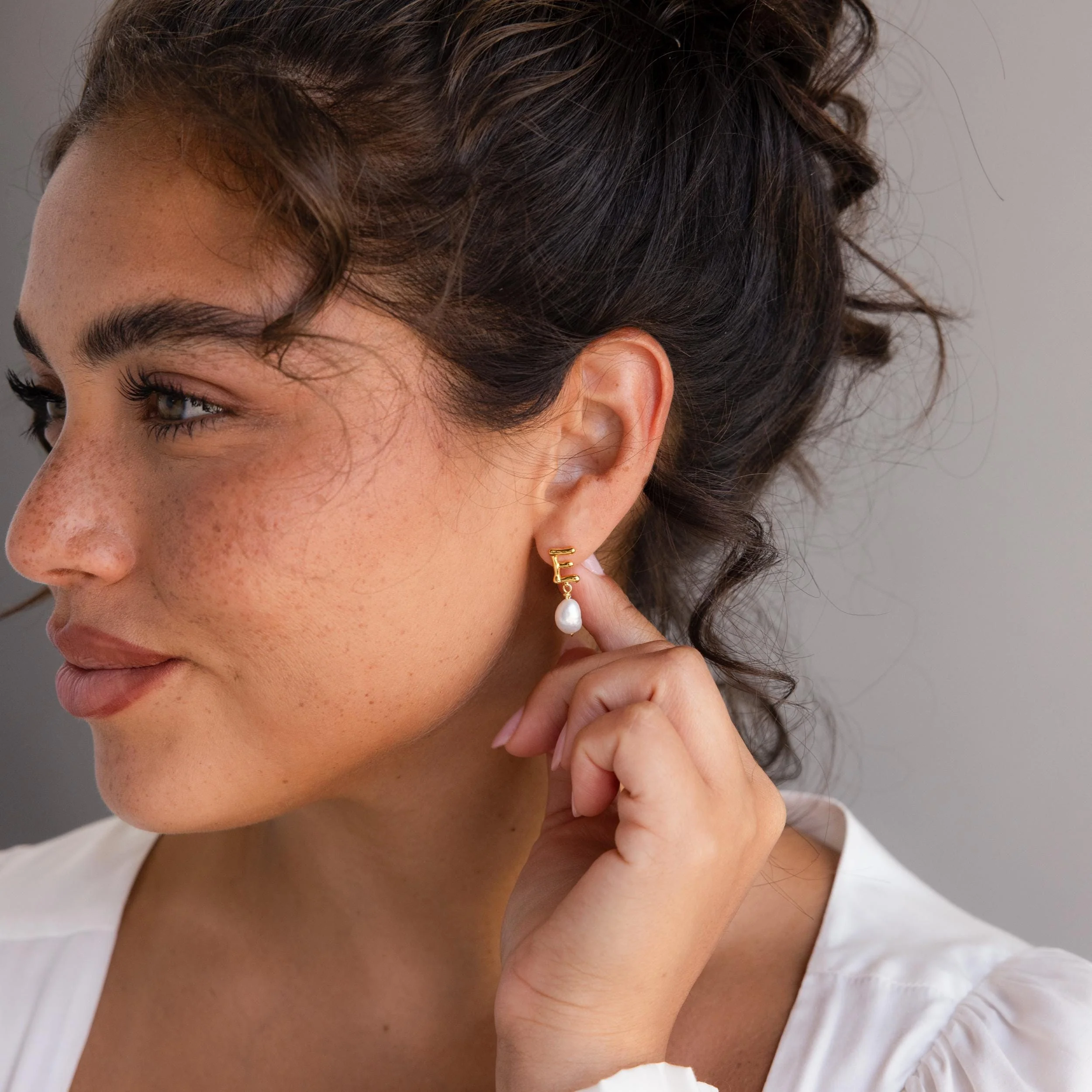 Initial Pearl Drop Studs - Image 6