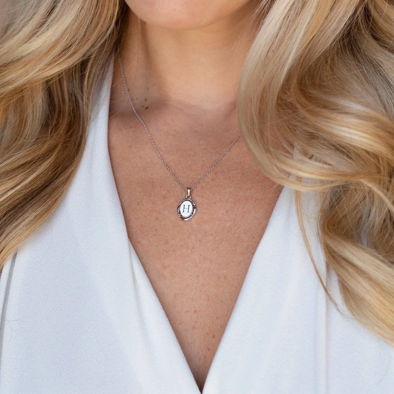 Initial Pendant Necklace in Silver - Image 4
