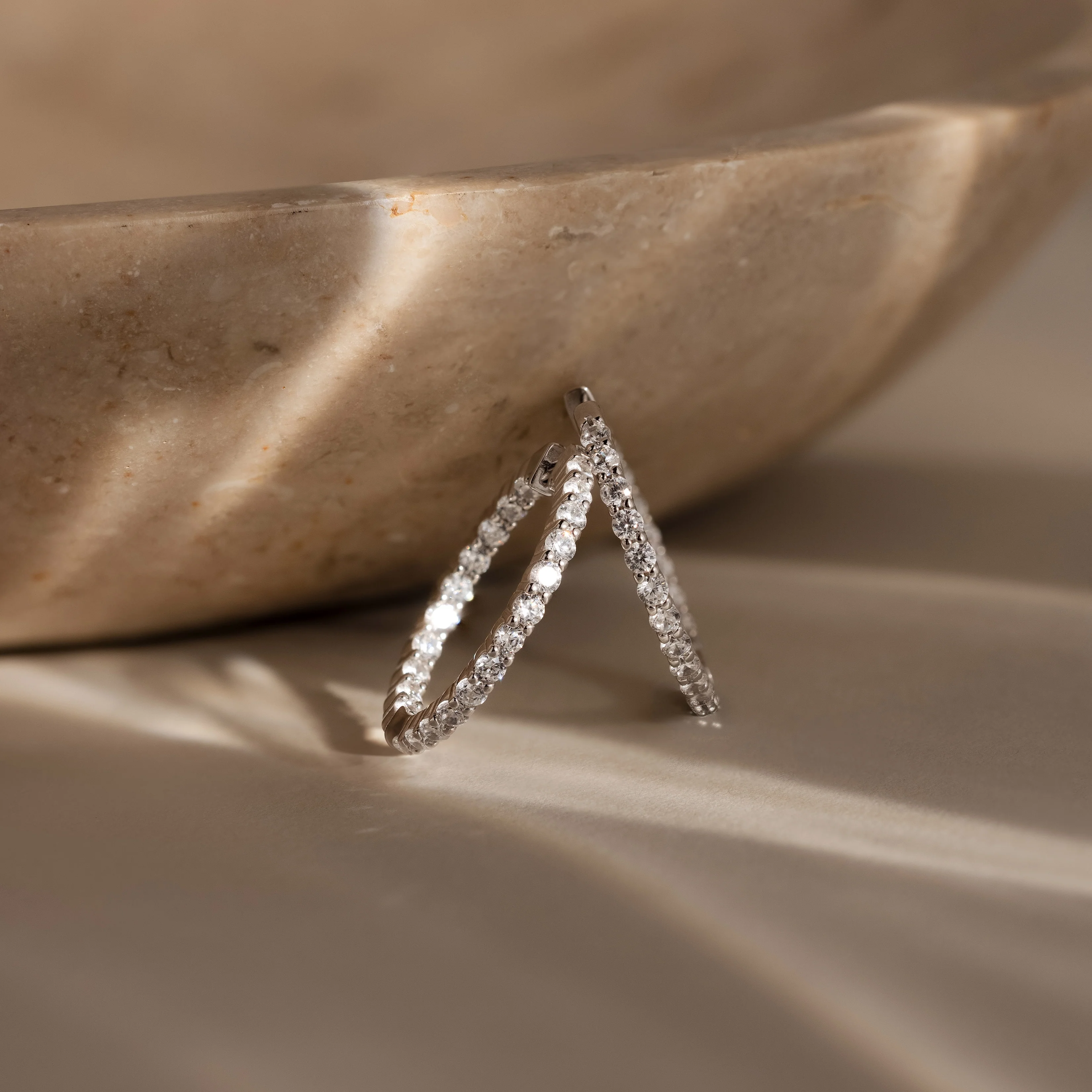 Inside Out Diamond Hoops - Image 6