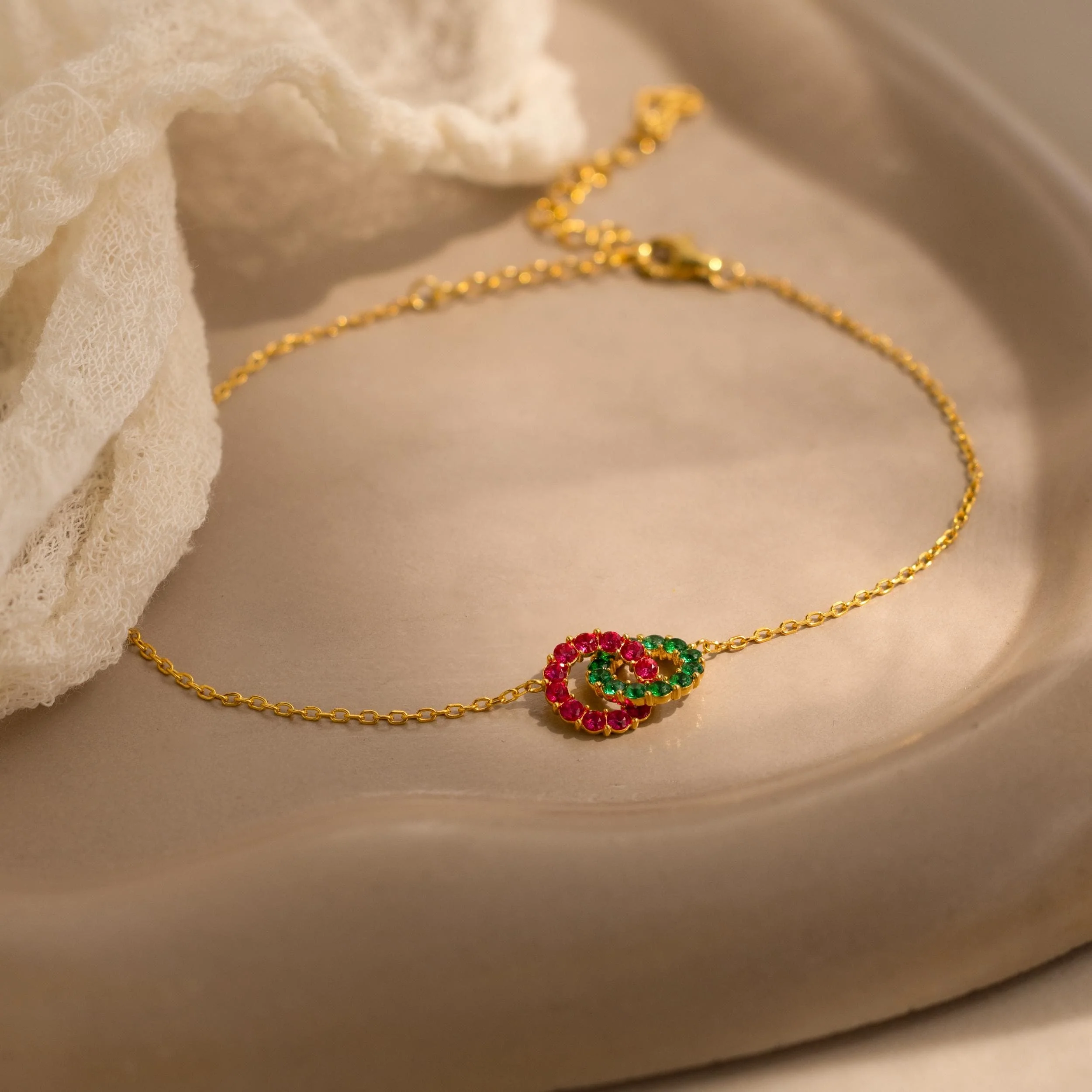 Interlocking Duo Birthstone Bracelet - Image 2